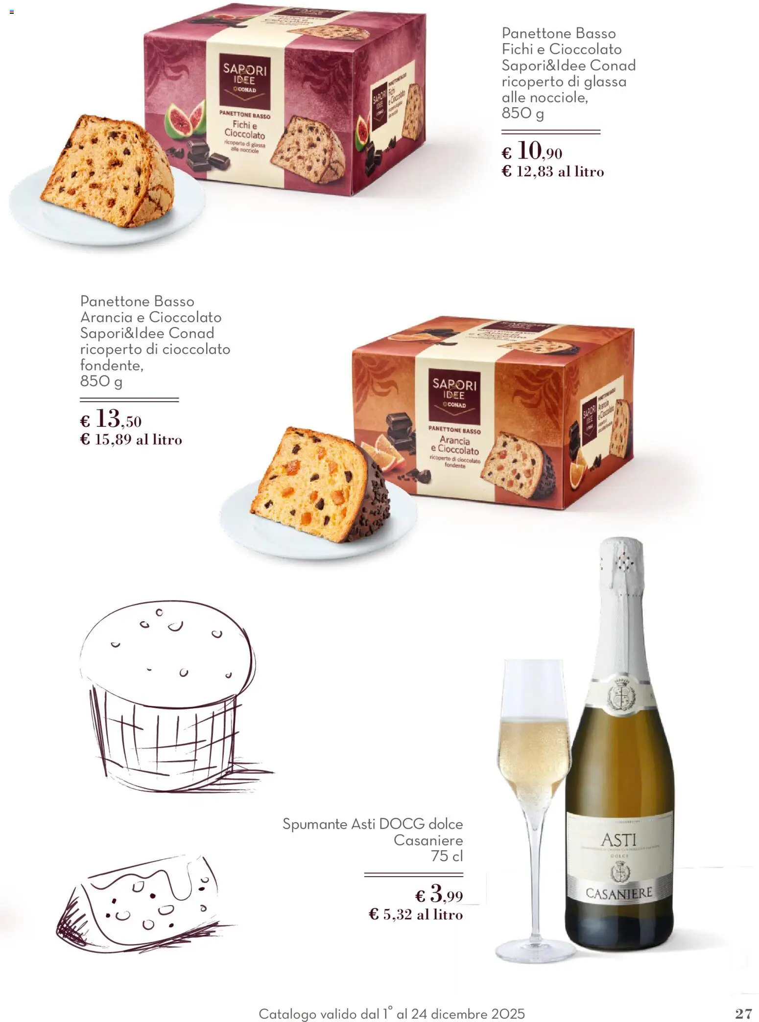 Volantino Conad del 01.12.2025 | Pagina: 27 | Prodotti: Cioccolato, Nocciole, Arancia, Glassa