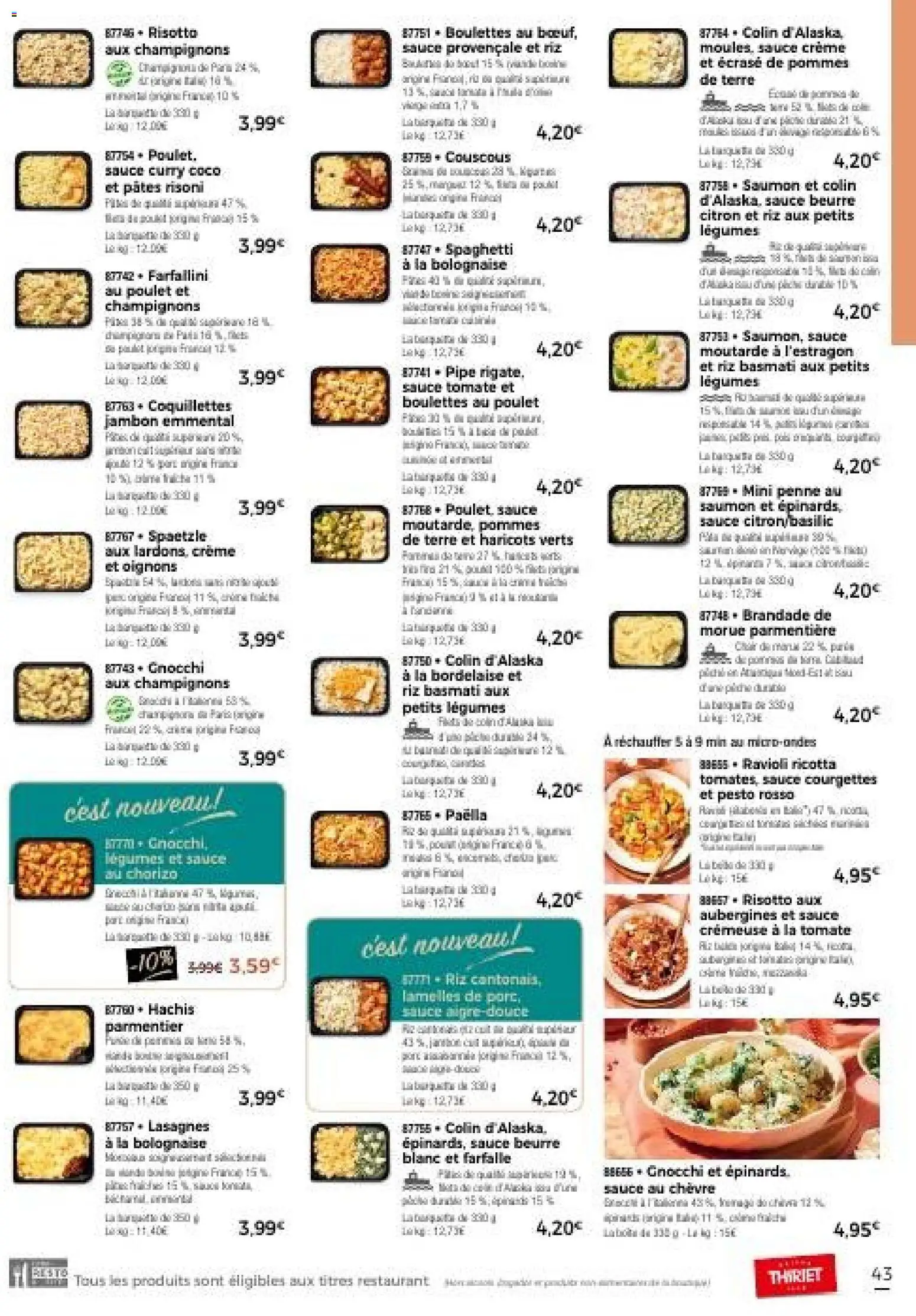 {H1} | Page: 43 | Produits: Chorizo, Couscous, Moutarde, Coquillettes