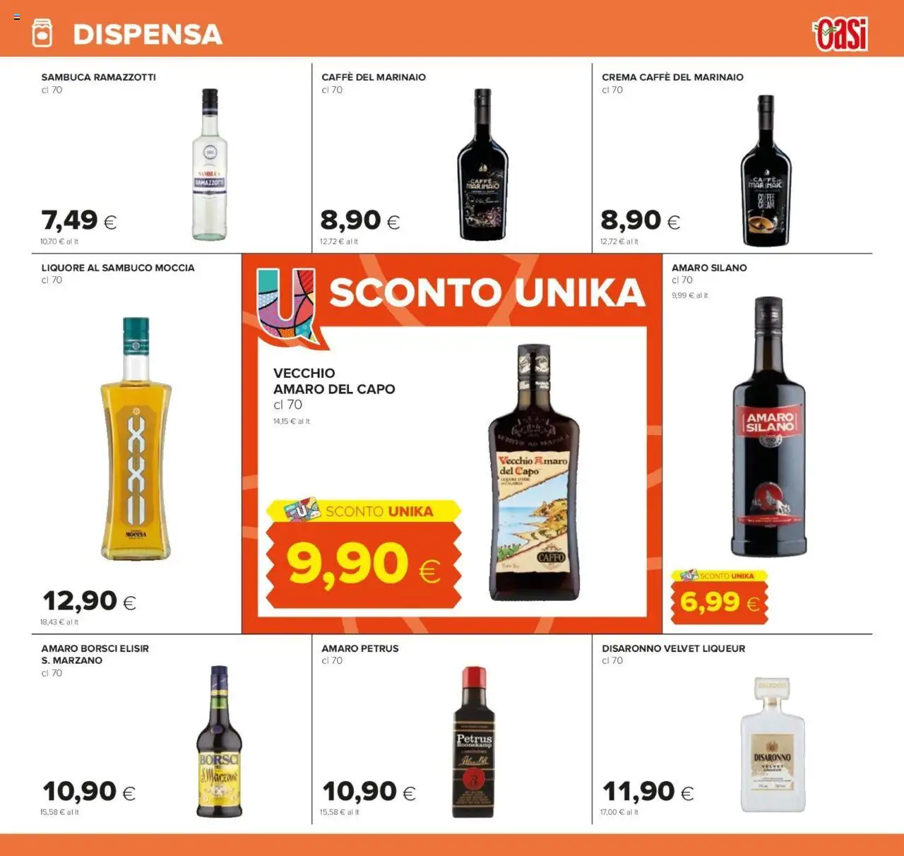 Volantino Oasi del 07.08.2025 | Pagina: 19 | Prodotti: Crema, Caffè, Liquore, Amaro