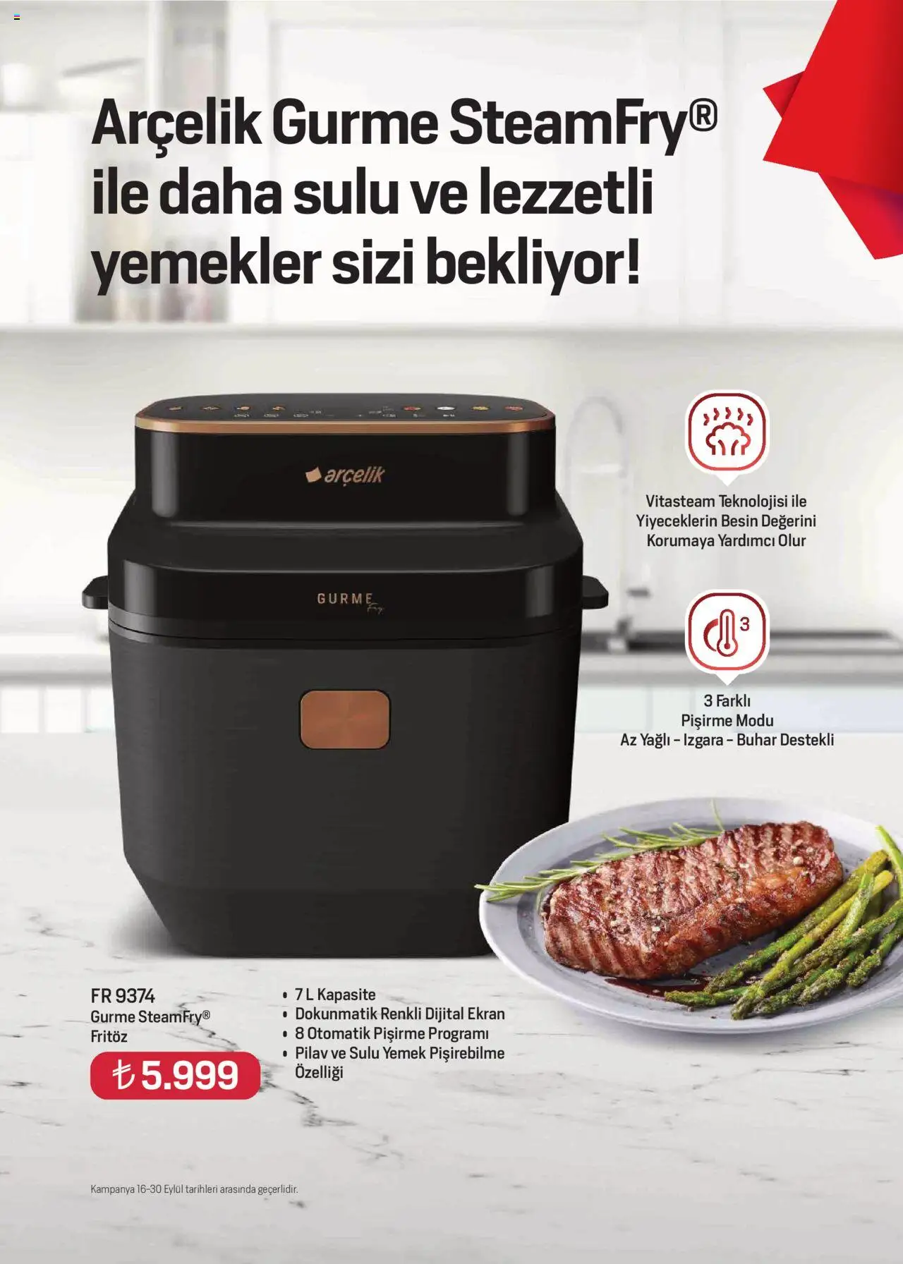 Arçelik Katalog - 16.09.2025 tarihinden itibaren geçerlidir | Sayfa: 46 | Ürünler: Fritöz, Pilav, Izgara