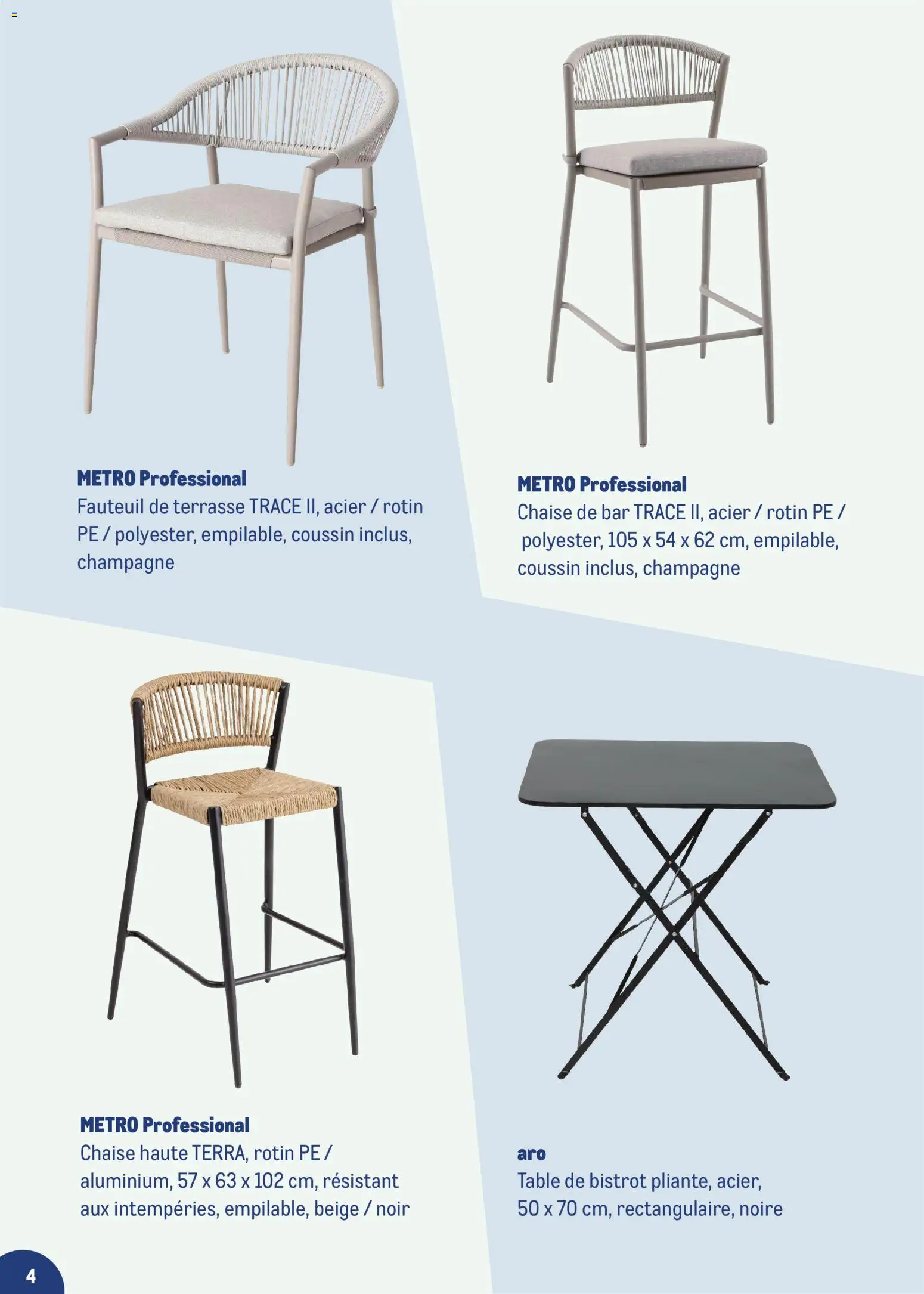 {H1} | Page: 4 | Produits: Fauteuil, Table, Chaise, Chaise de bar