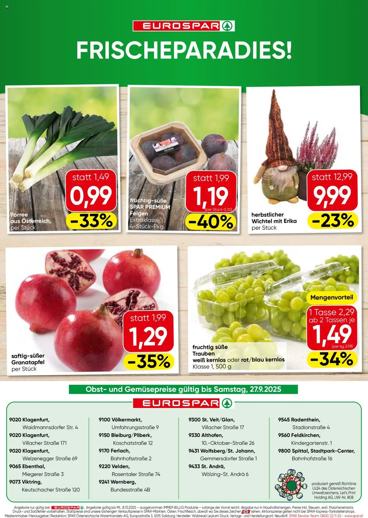 Eurospar Flugblatt - Kärnten gültig ab 25.09.2025 | Seite: 16 | Produkte: Obst
