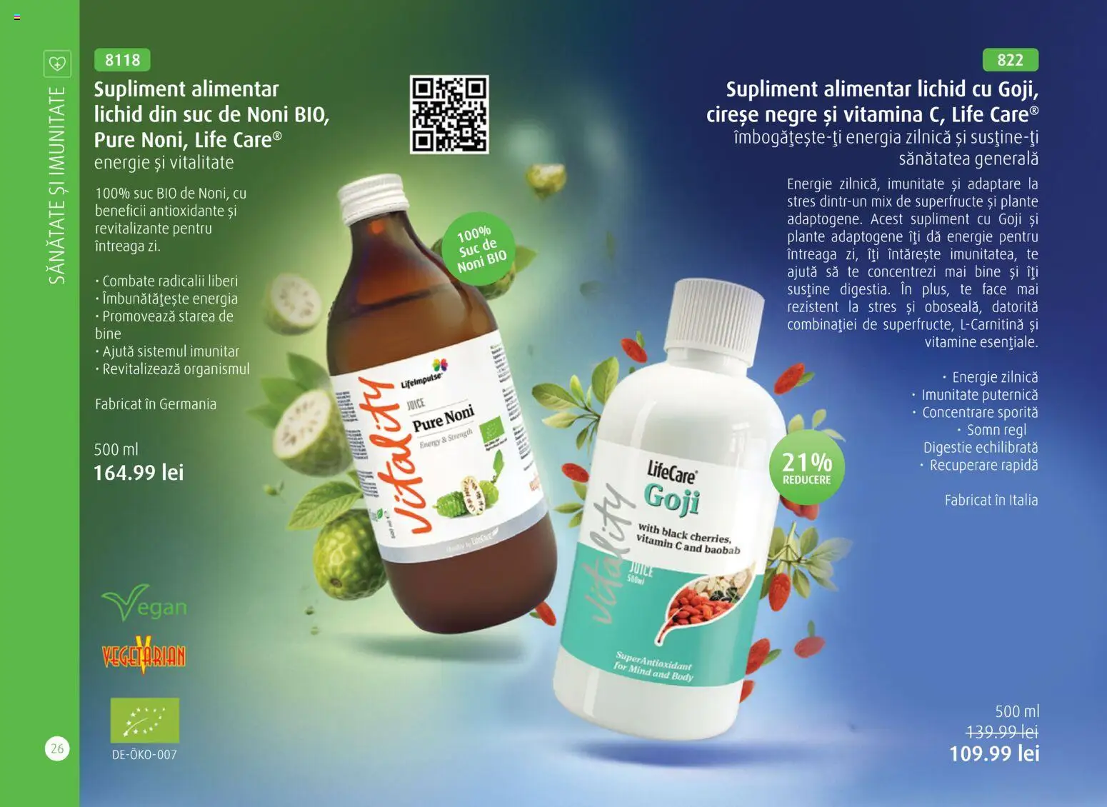 Noul catalog Life Care – valabil de la 01.04.2026 | Pagină: 28 | Produse: Şerit ödül, Body, Suc, Cireșe