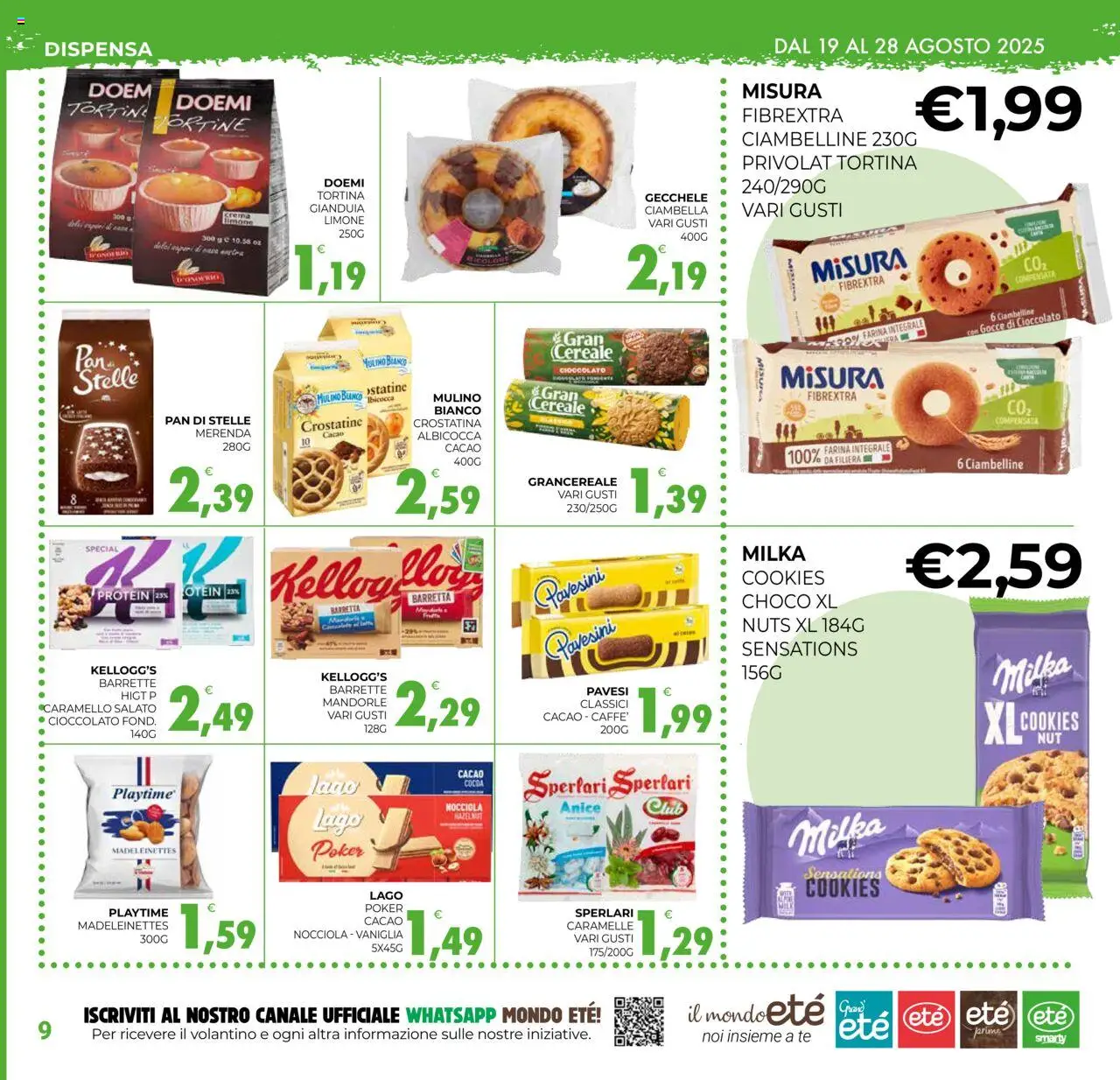 Volantino Eté del 19.08.2025 | Pagina: 9 | Prodotti: Crema, Crostatine, Mandorle, Cacao