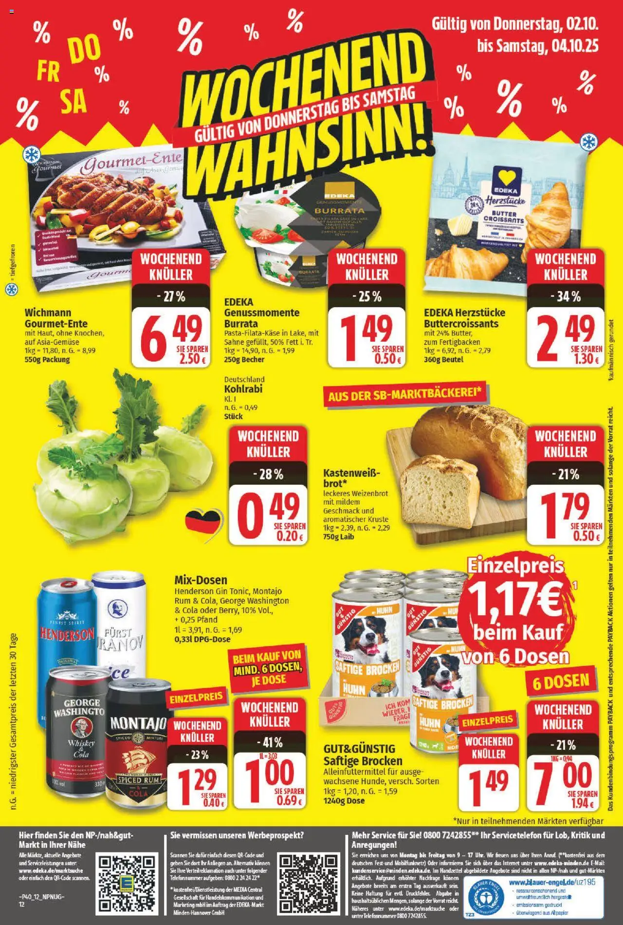 NP Discount Prospekt 	 – gültig ab 29.09.2025 | Seite: 12 | Produkte: Butter, Rum, Burrata, Telefon