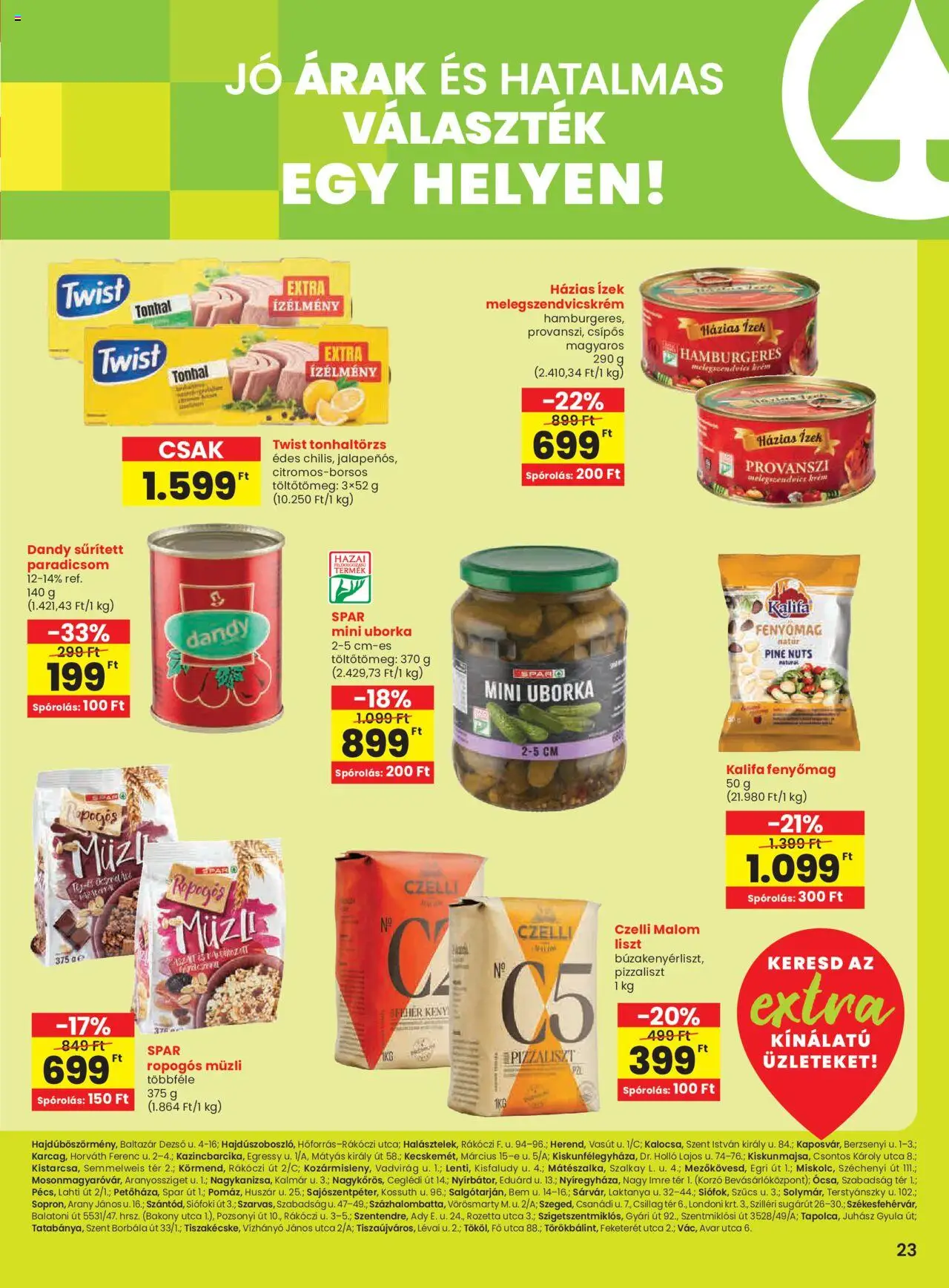 Spar akciós ujság - amely érvényes a következő dátumtól: 21.08.2025 | Oldal: 4 | Termékek: Tonhal, Müzli, Fenyőmag, Paradicsom