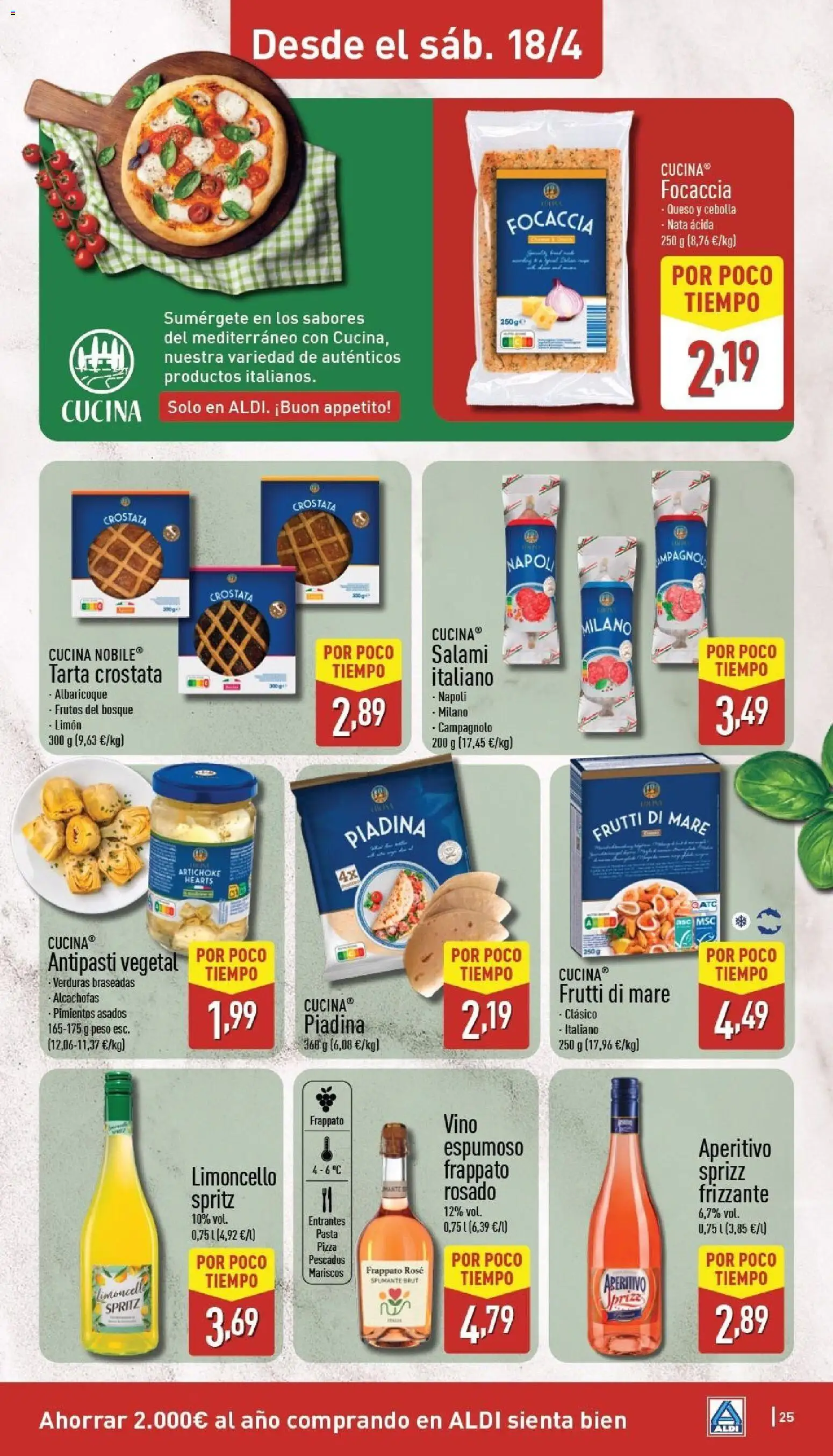 Aldi folleto Baleares │ válido desde el 13.04.2026 | Página: 25 | Productos: Pasta, Αποφλοιωτής σκόρδου, Ρυζογκοφρέτα, Salami