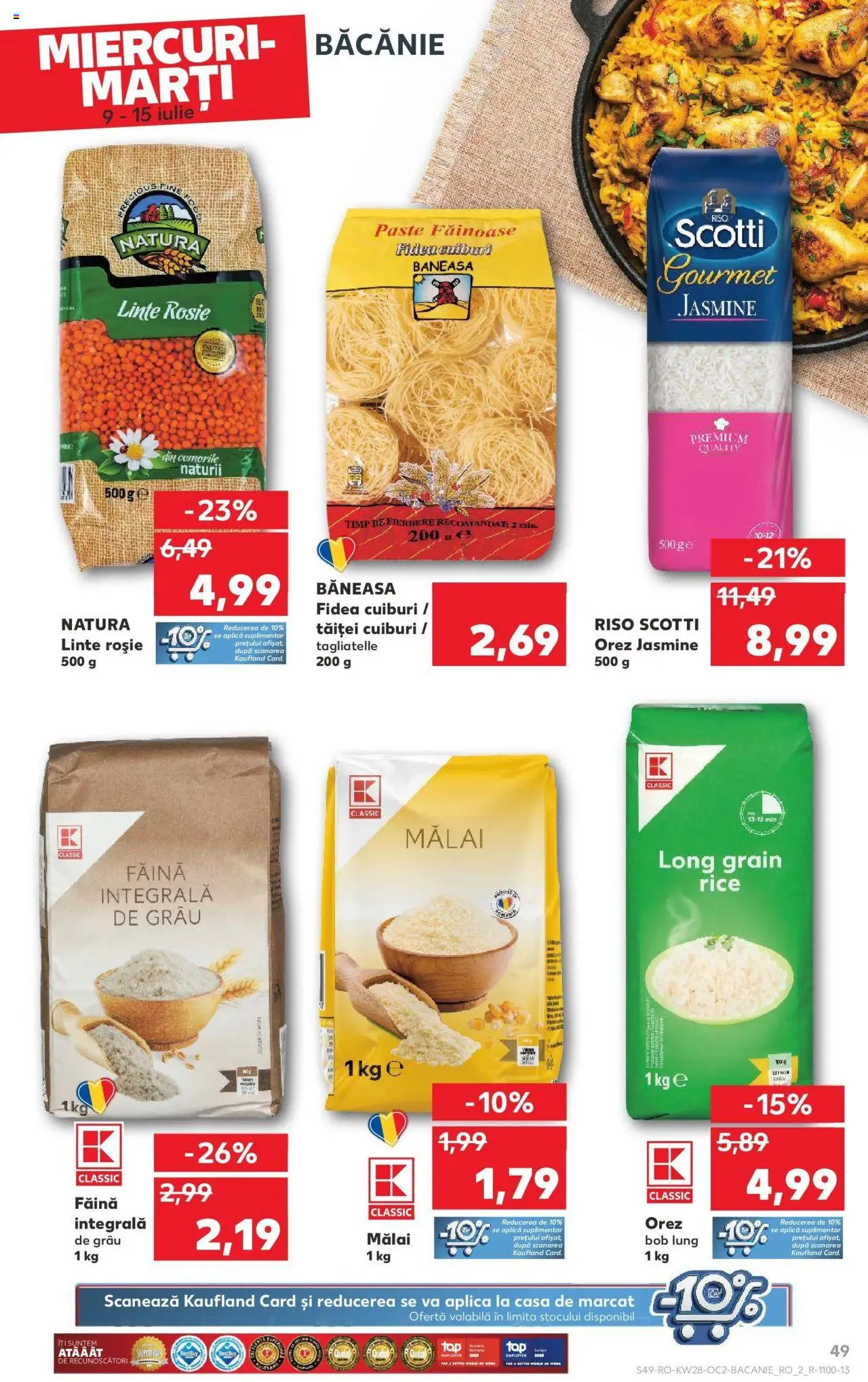 Catalog Kaufland - Braşov – valabil de la 09.07.2025 | Pagină: 49 | Produse: Făină, Orez, Mălai, Paste