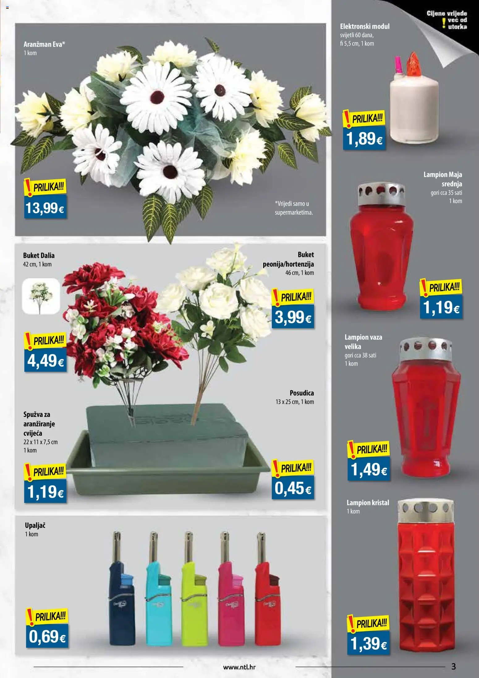 NTL katalog | vrijedi od 22.10.2025 | Stranica: 3 | Proizvodi: Vaza, Spužva, Lampion, Upaljač