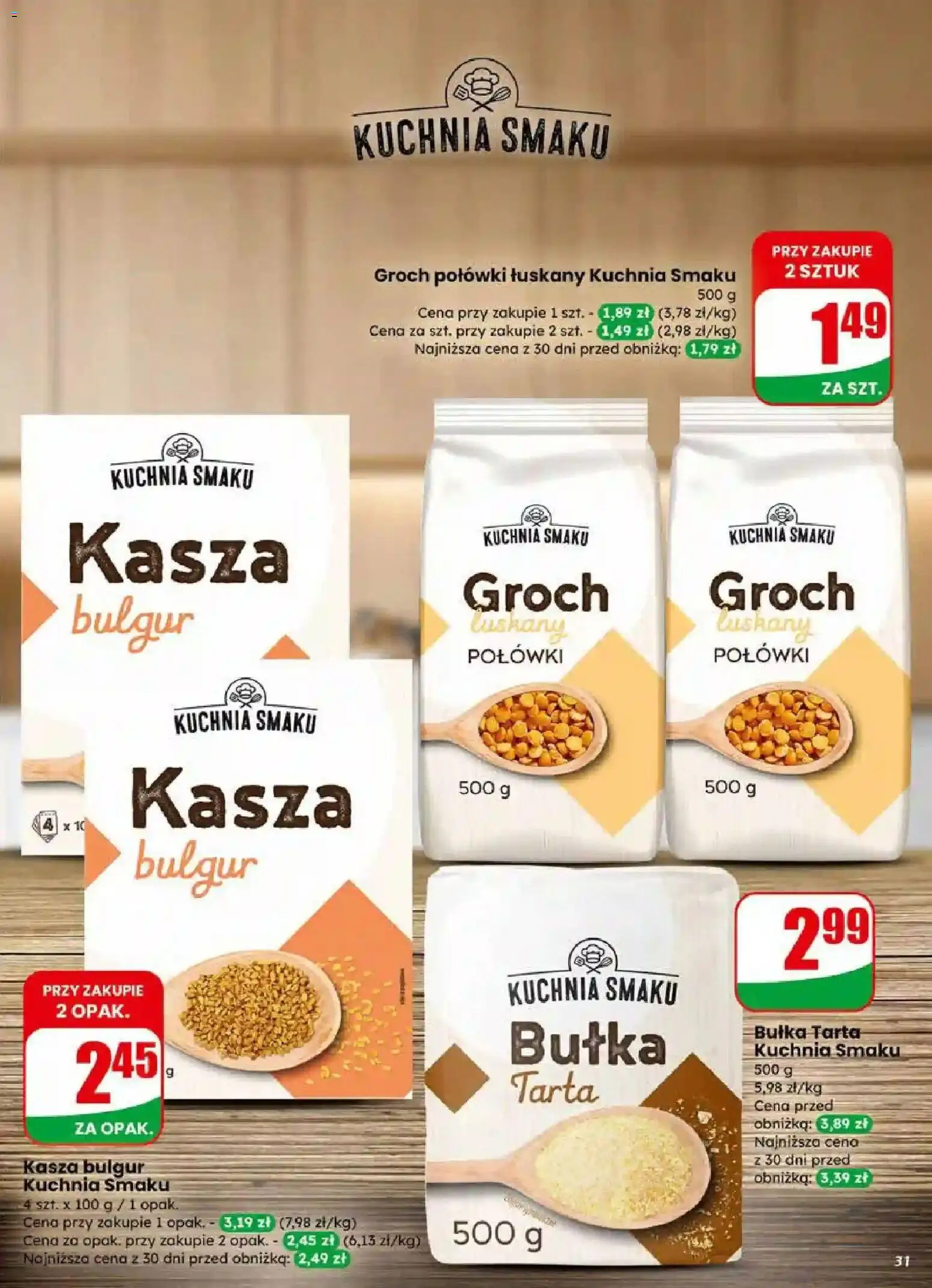 Dino Gazetka od 17.12.2025 | Strona: 31 | Produkty: Groch, Bulgur, Bułka, Kasza bulgur