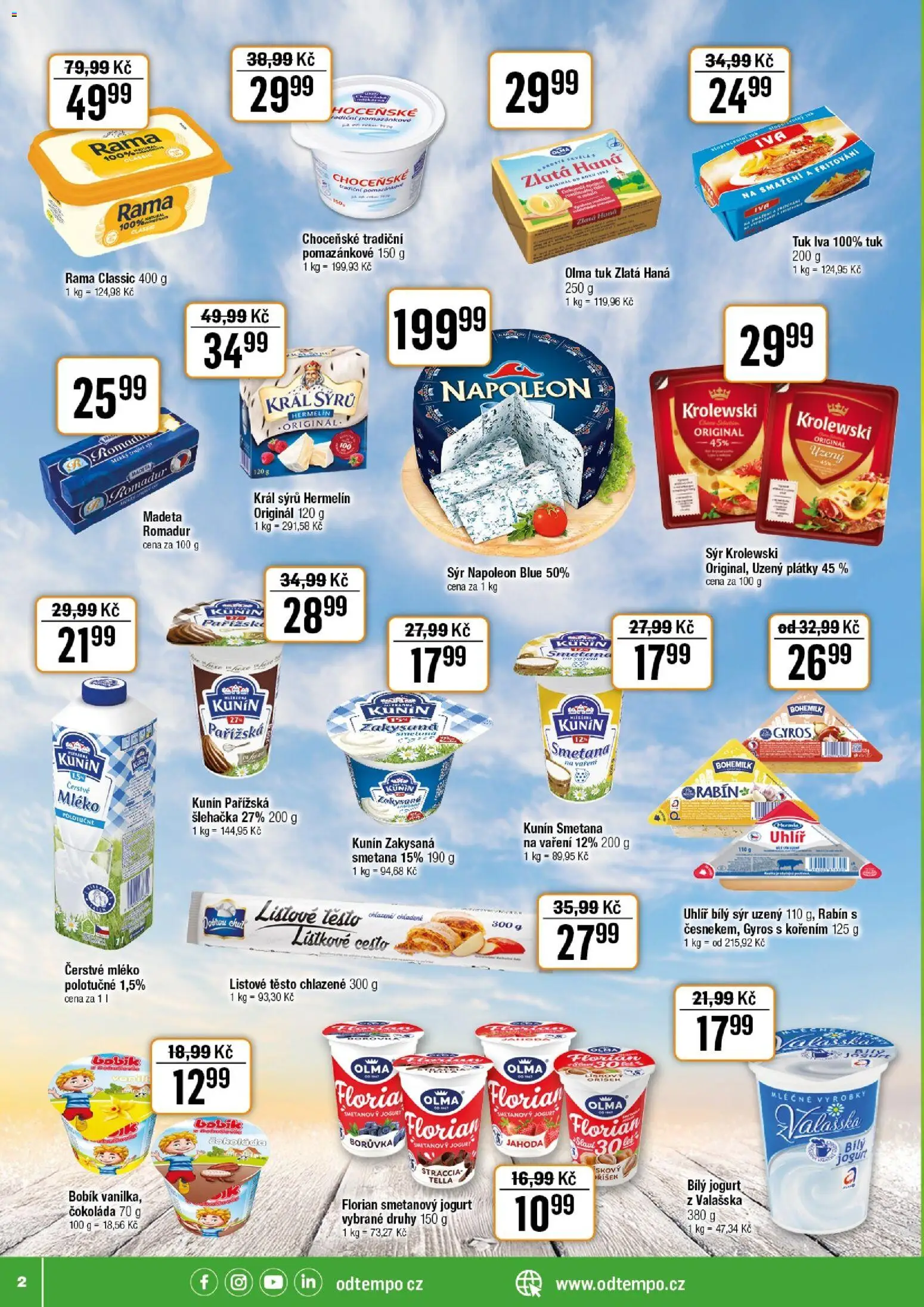 Tempo leták - Tuty od 25.03.2026 | Strana: 2 | Produkty: Jogurt, Čokoláda, Hermelín, Smetana na vaření