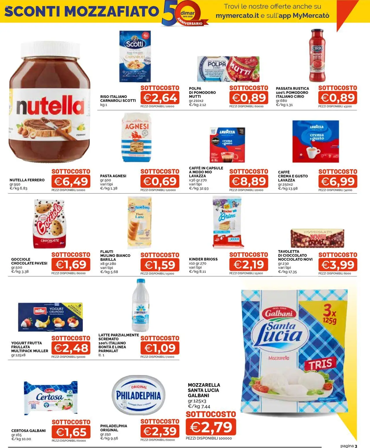 Volantino Mercatò del 02.10.2025 | Pagina: 3 | Prodotti: Caffè, Cioccolato, Riso, Pasta