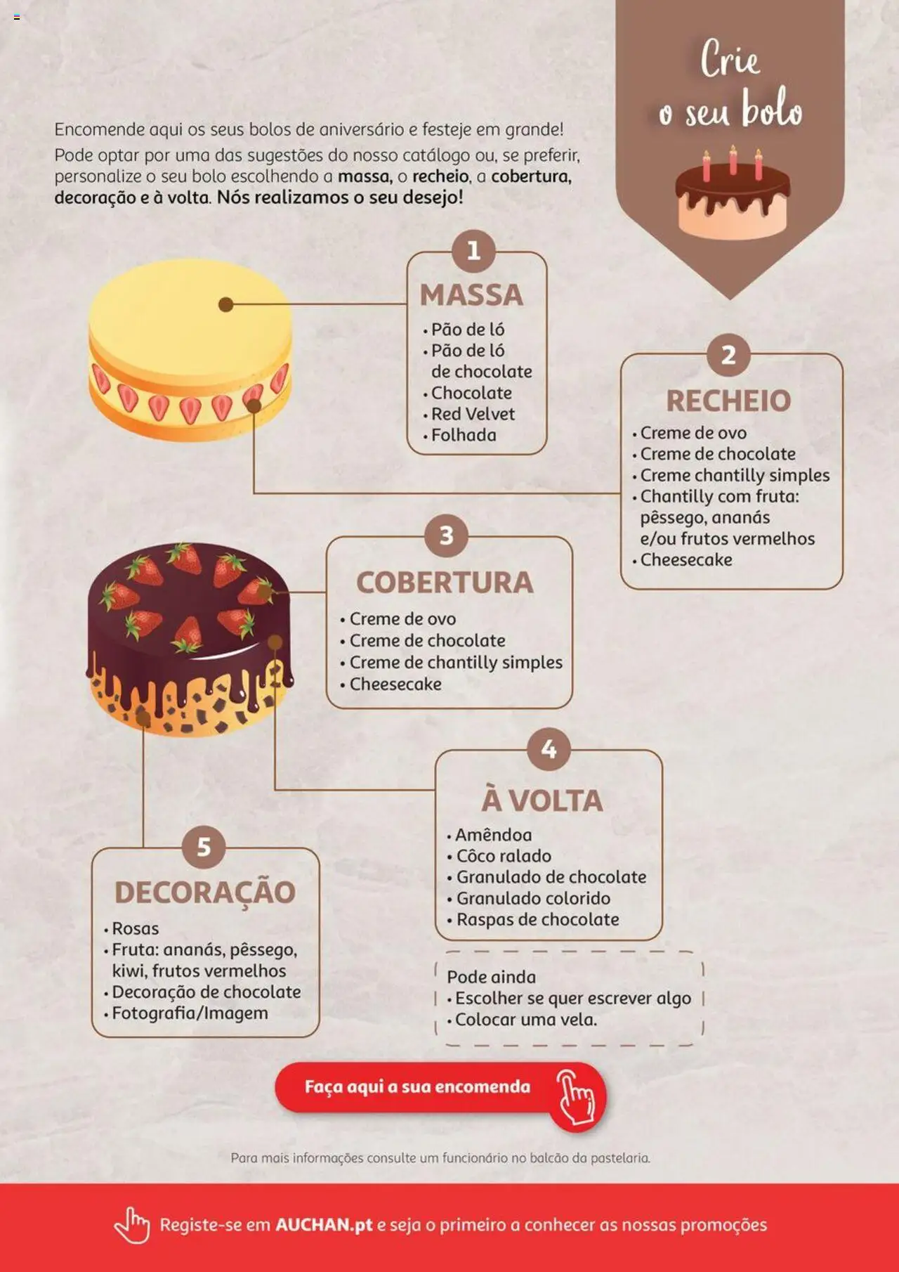 Auchan Catálogo de Pastelaria │ válido de 08.04.2024 | Página: 45 | Produtos: Faca, Bolo, Chocolate, Massa