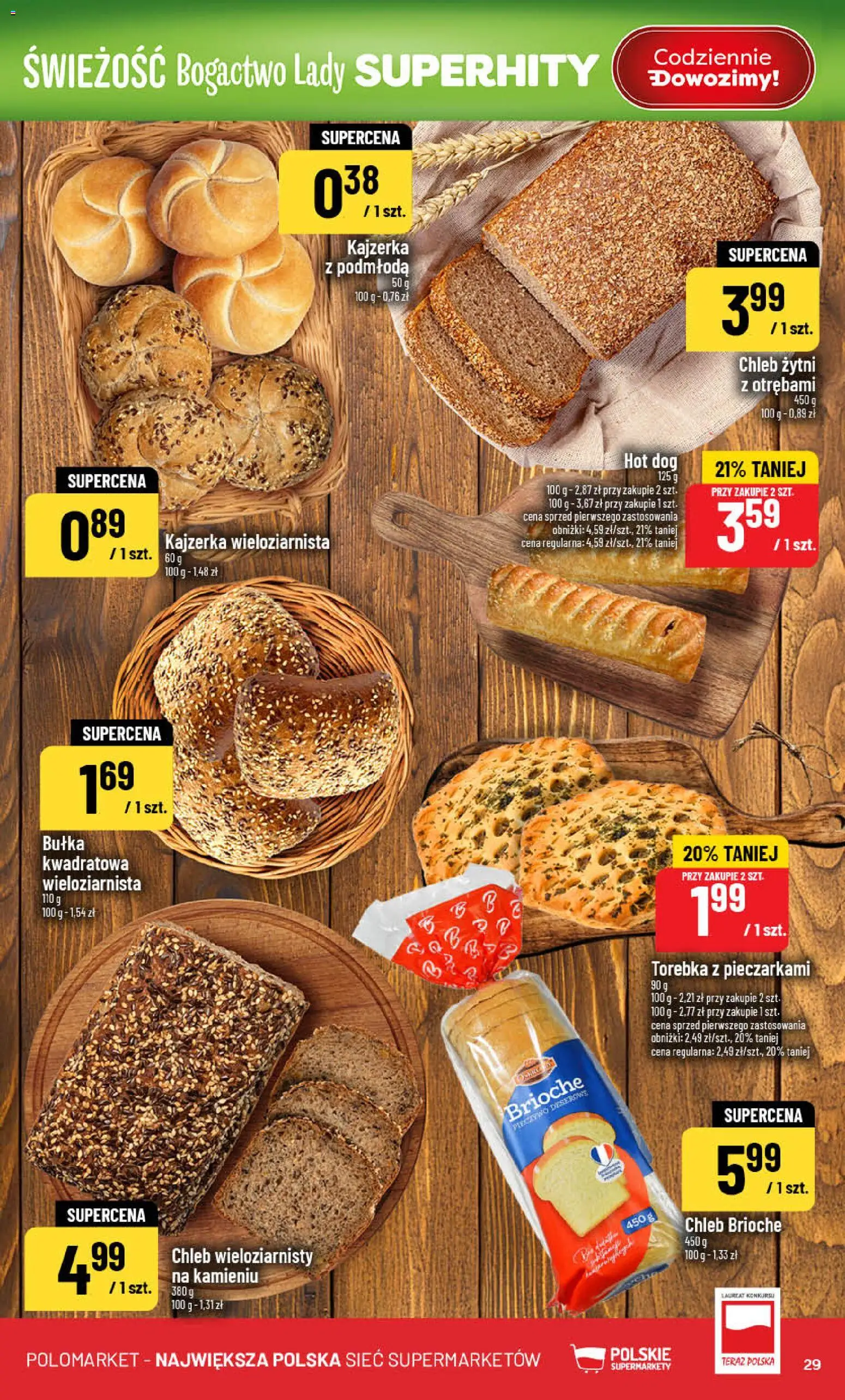 POLOmarket Gazetka od 21.01.2026 | Strona: 29 | Produkty: Torebka, Bułka, Chleb, Chleb wieloziarnisty