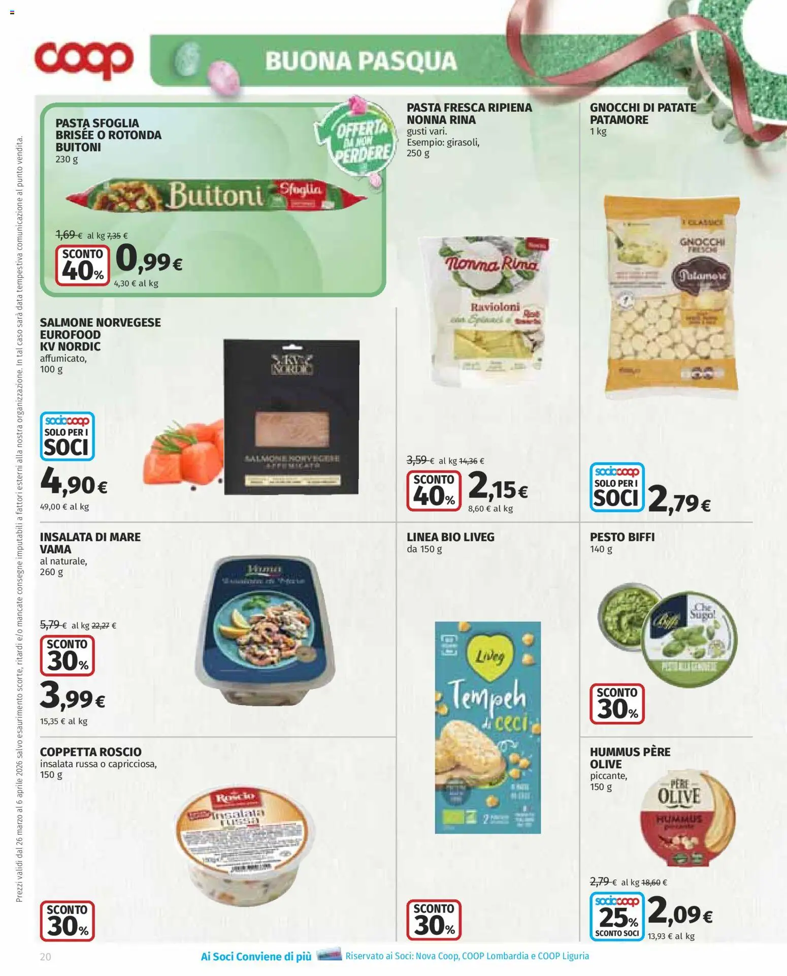 Volantino COOP del 26.03.2026 | Pagina: 20 | Prodotti: Insalata, Pasta, Data, Insalata russa
