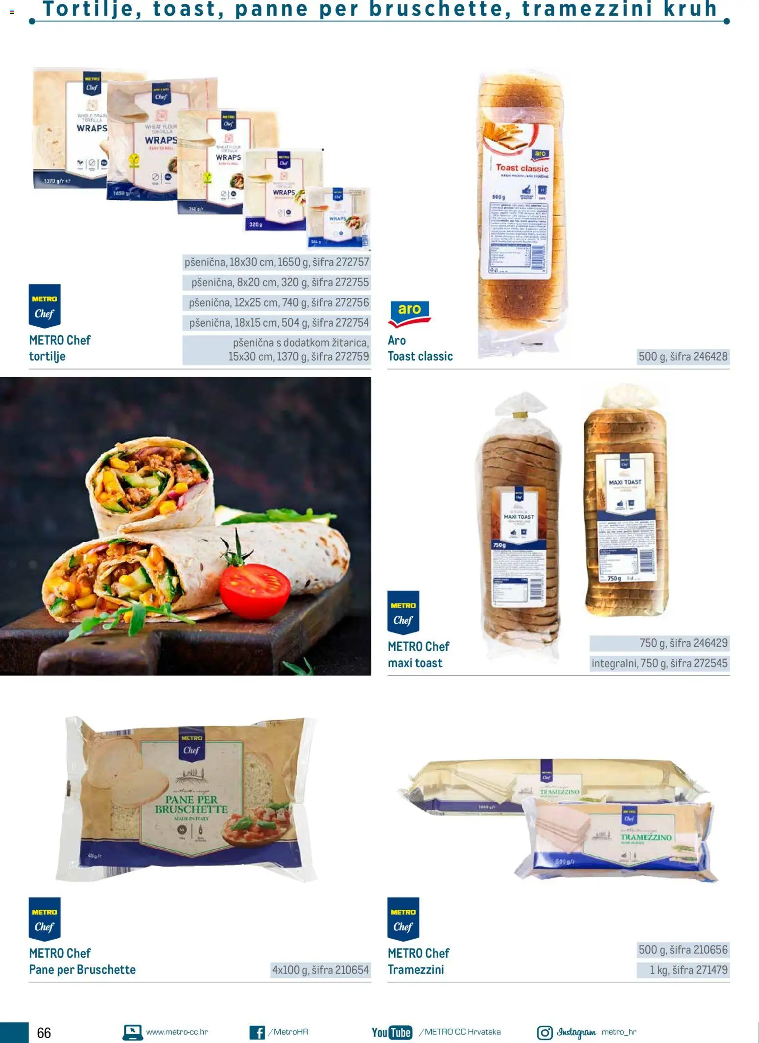 Metro katalog | vrijedi od 05.03.2026 | Stranica: 66 | Proizvodi: Kruh, Toast, Tortilje