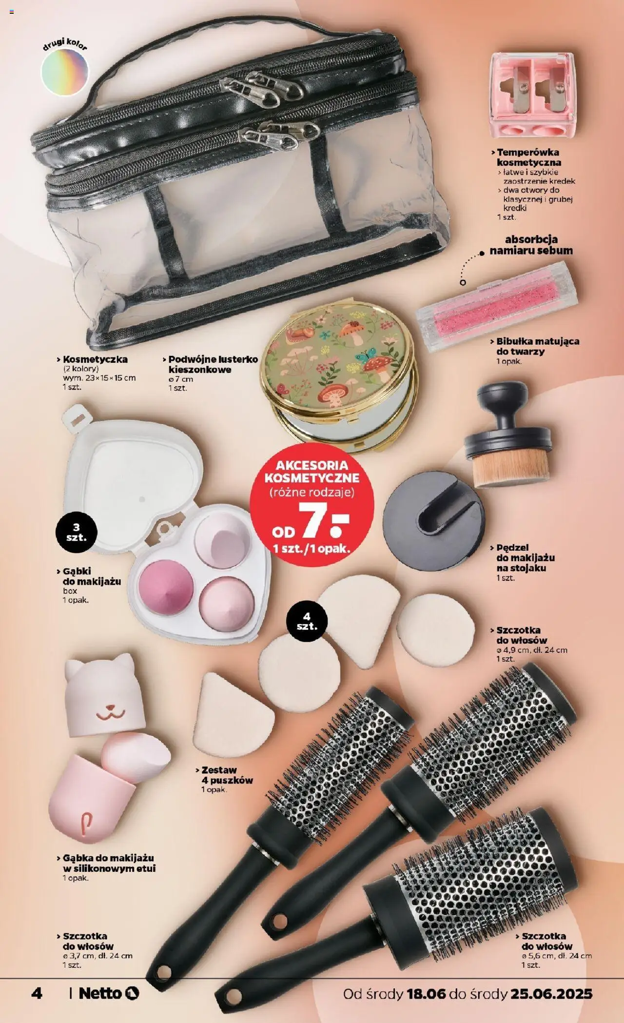 Netto gazetka - Spożywcza od 18.06.2025 | Strona: 25 | Produkty: Pędzel, Temperówka, Szczotka, Gąbka