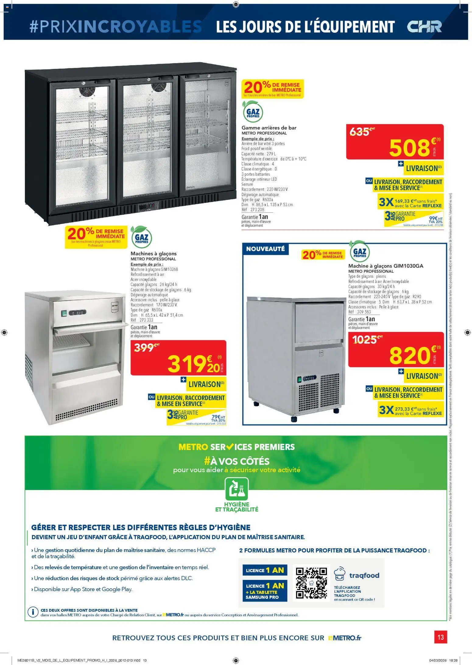 {H1} | Page: 13 | Produits: Tablette, Machine à glaçons, Store, Portes