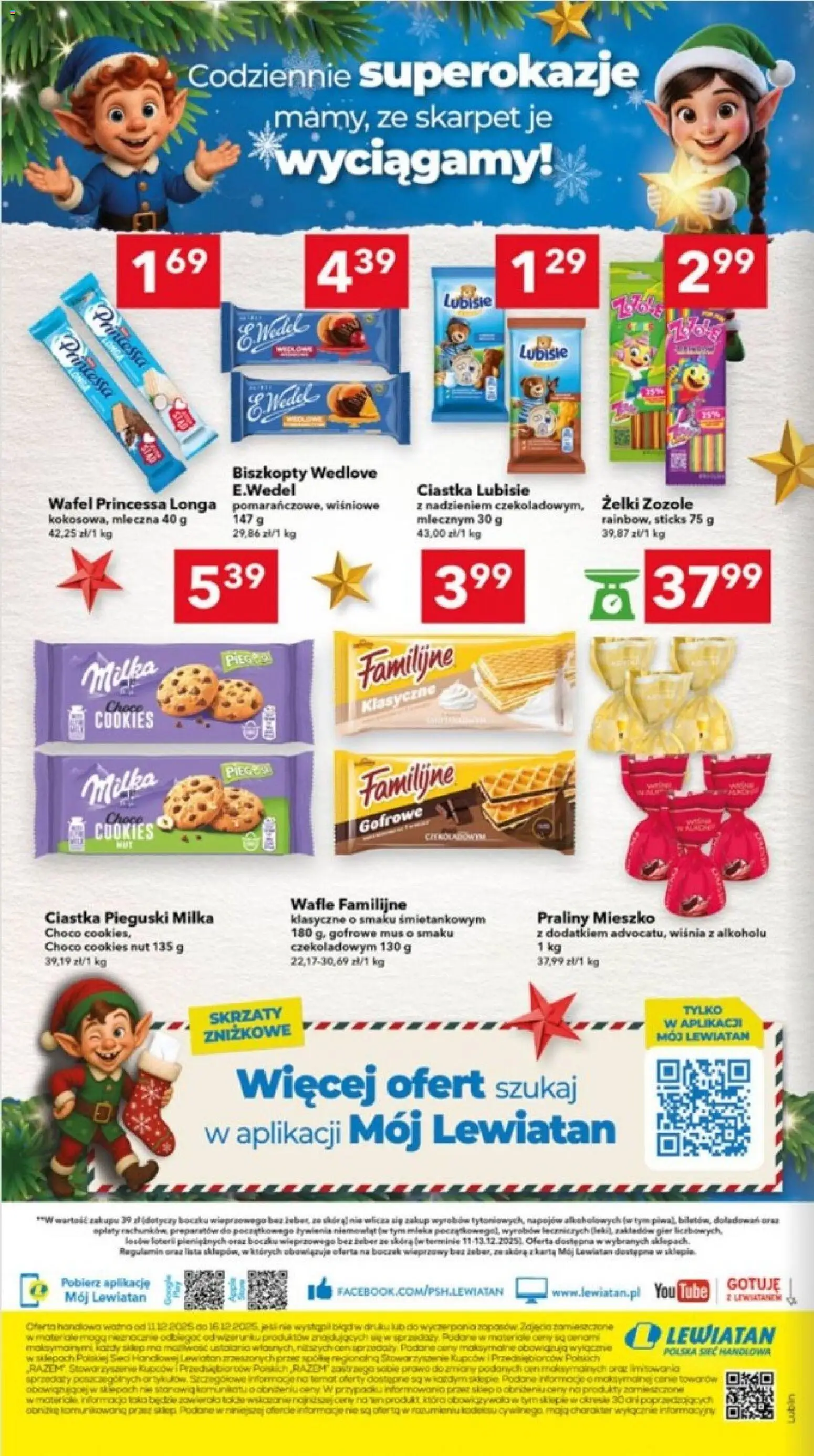 Lewiatan gazetka - Lublin od 11.12.2025 | Strona: 8 | Produkty: Praliny, Mleka, Boczek, Ciastka