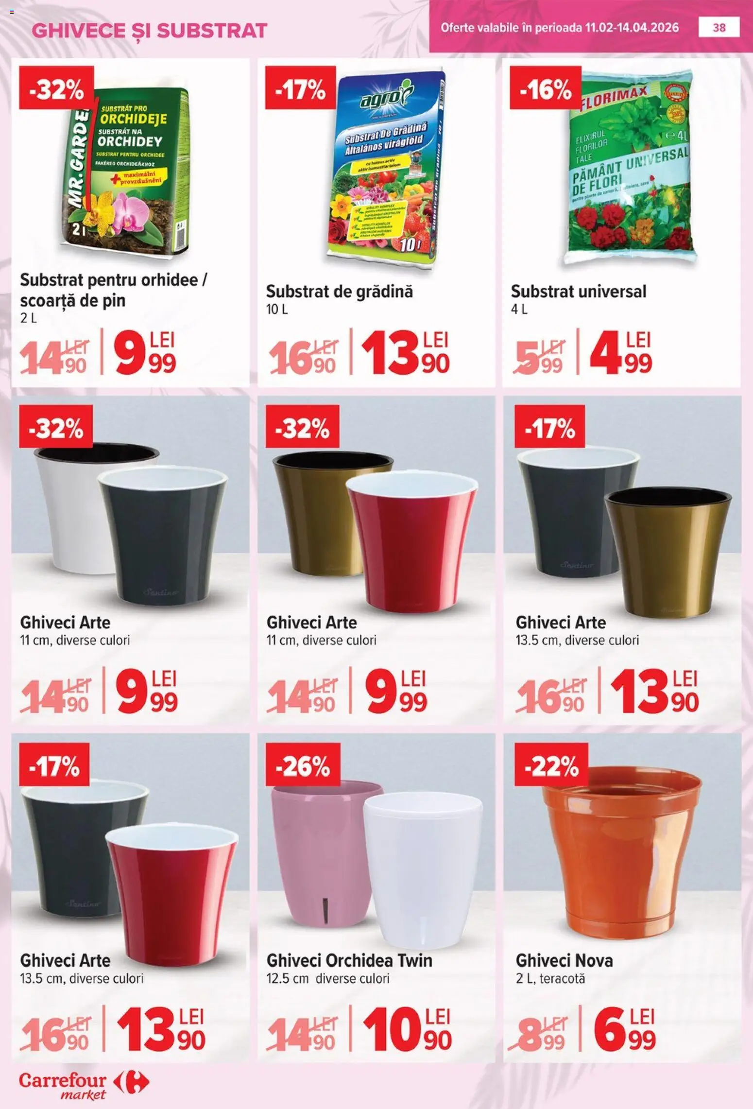 Noul catalog Carrefour – valabil de la 18.02.2026 | Pagină: 39 | Produse: Orhidee, Ghiveci