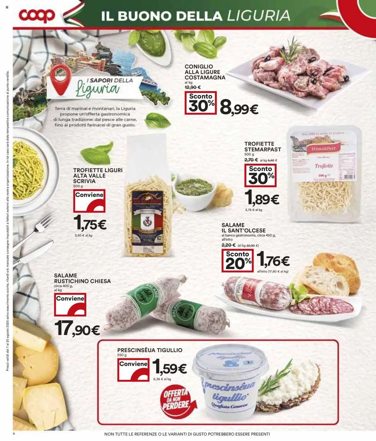 Volantino COOP del 07.08.2025 | Pagina: 6 | Prodotti: Salame, Pesce, Data, Terra