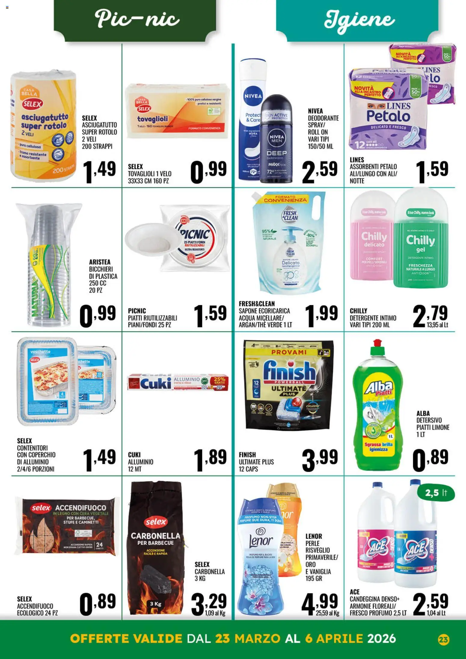 Volantino GECOP del 23.03.2026 | Pagina: 23 | Prodotti: Detergente, Intimo, Limone, Profumo