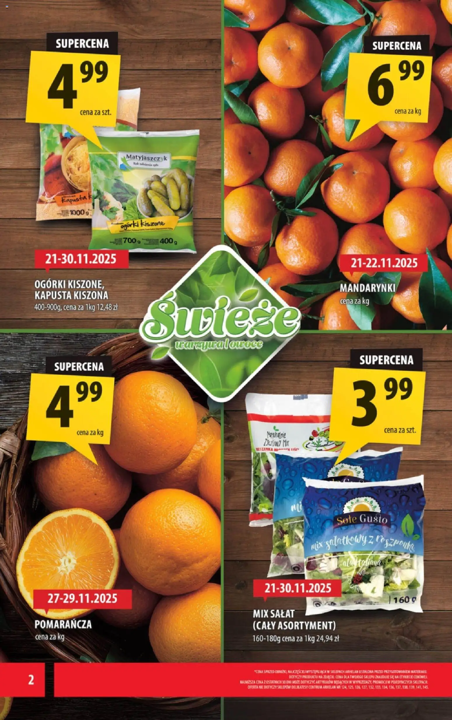 Arhelan Black Friday od 21.11.2025 | Strona: 2 | Produkty: Delikatesy, Mix sałat, Mandarynki, Owoce