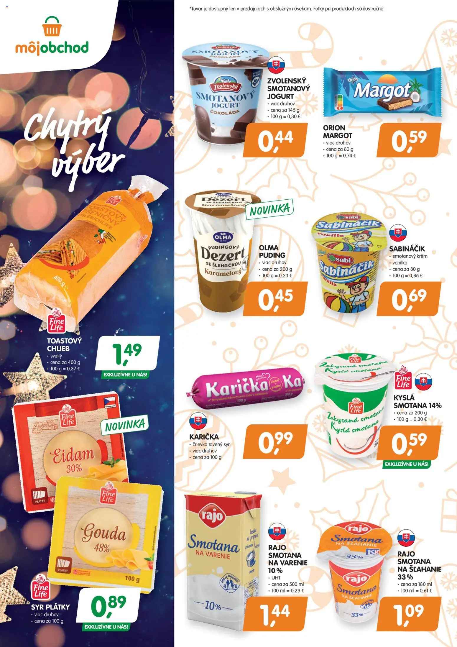 Nové Môj obchod akcie – leták je platný od 12.12.2025 | Strana: 4 | Produkty: Syr, Jogurt, Eidam, Krém