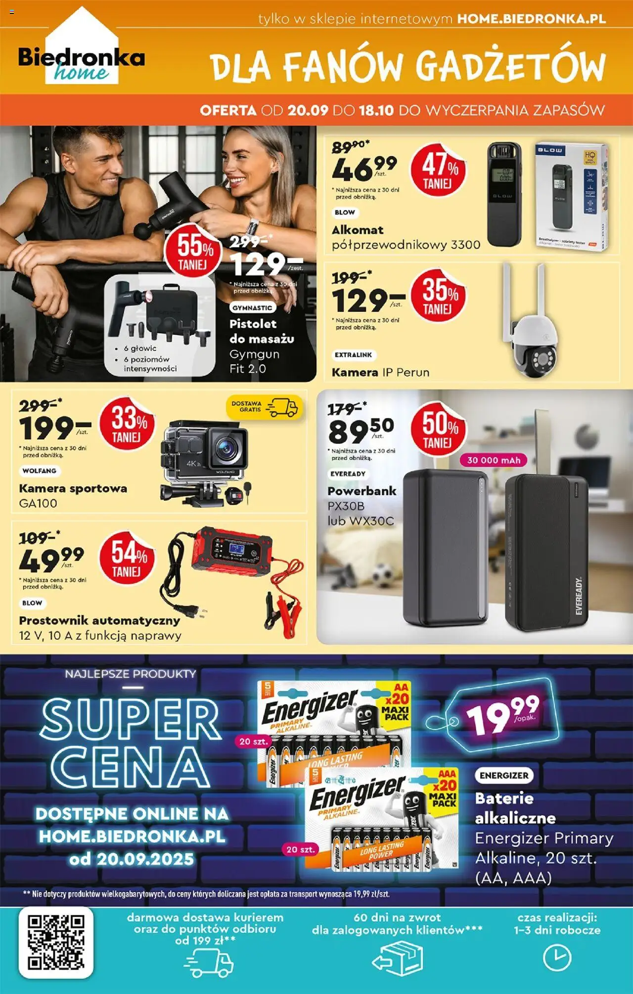 Biedronka gazetka - Home od 20.09.2025 | Strona: 4 | Produkty: Powerbank, Baterie, Prostownik