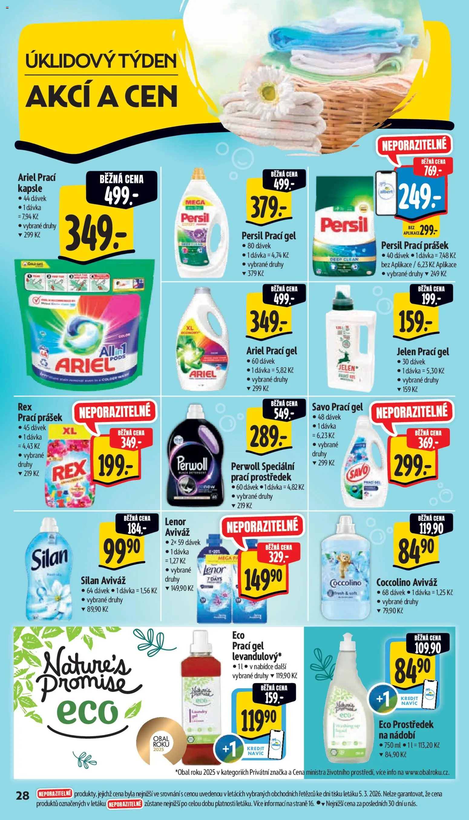 Albert leták - Supermarket od 11.03.2026 | Strana: 36 | Produkty: Lenor, Prací prostředek, Jelen, Persil