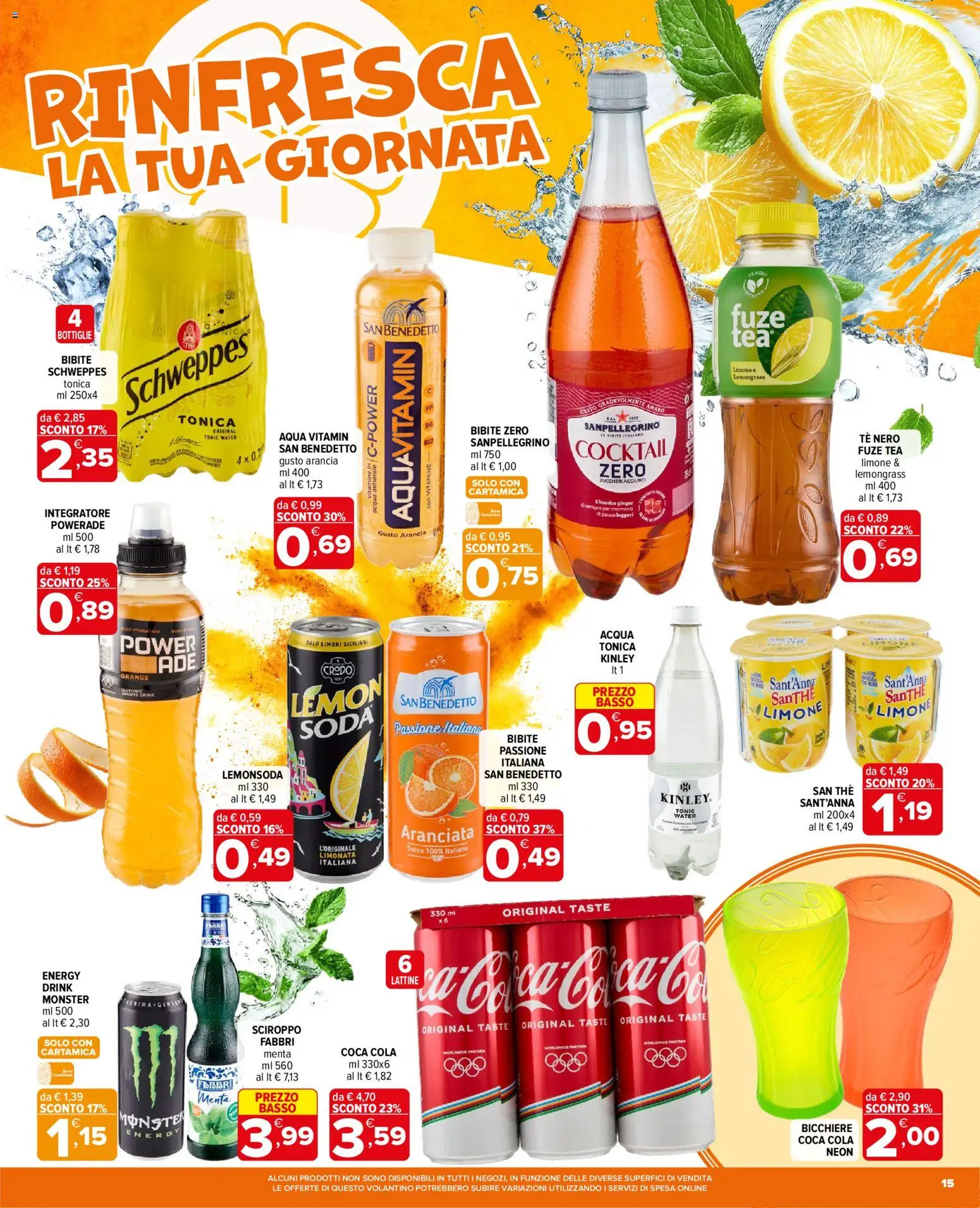Volantino Iperal del 22.04.2026 | Pagina: 15 | Prodotti: Limonata, Acqua, The, Arancia