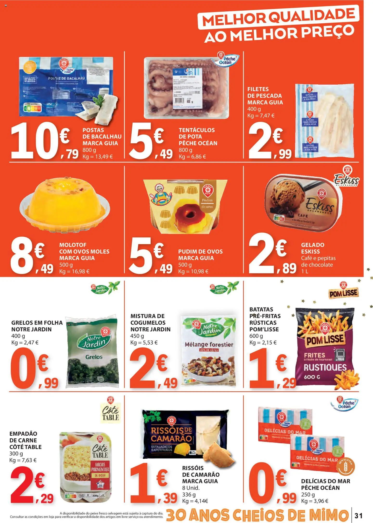 E.Leclerc folheto │ válido de 06.11.2025 | Página: 31 | Produtos: Bacalhau, Grelos, Ovos, Café