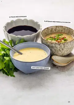 Forhåndsvisning av HVIT SAUS MED SENNEP, Bowl of white sauce with mustard. gyldig fra 15.07.2025 | Side: 23
