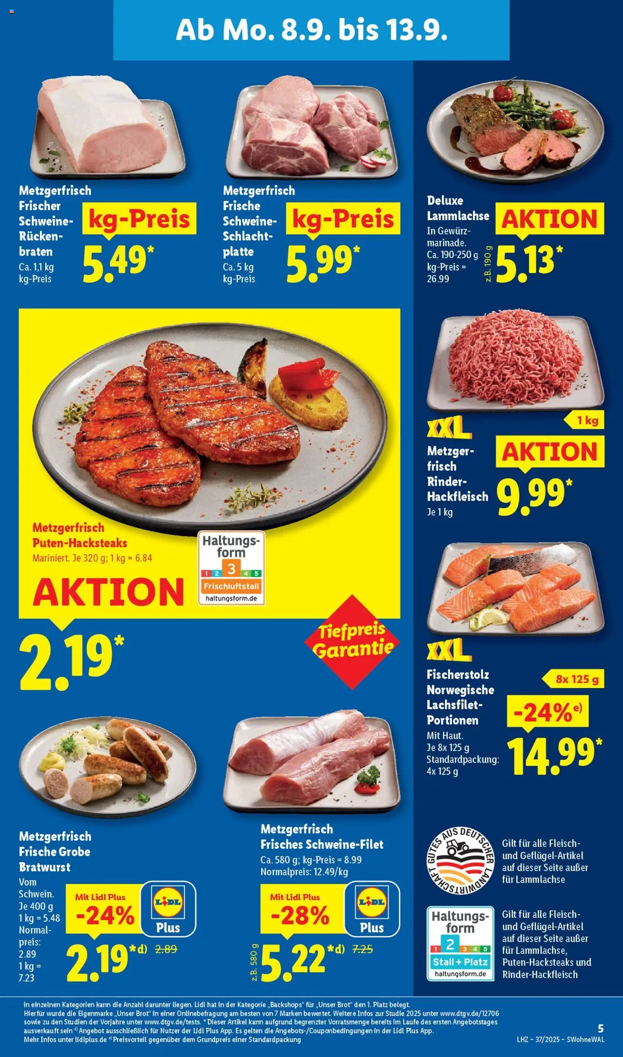 Lidl - Prospekt Korntal-Münchingen – gültig ab 08.09.2025 | Seite: 11 | Produkte: Bratwurst, Brot, Fleisch, Hackfleisch