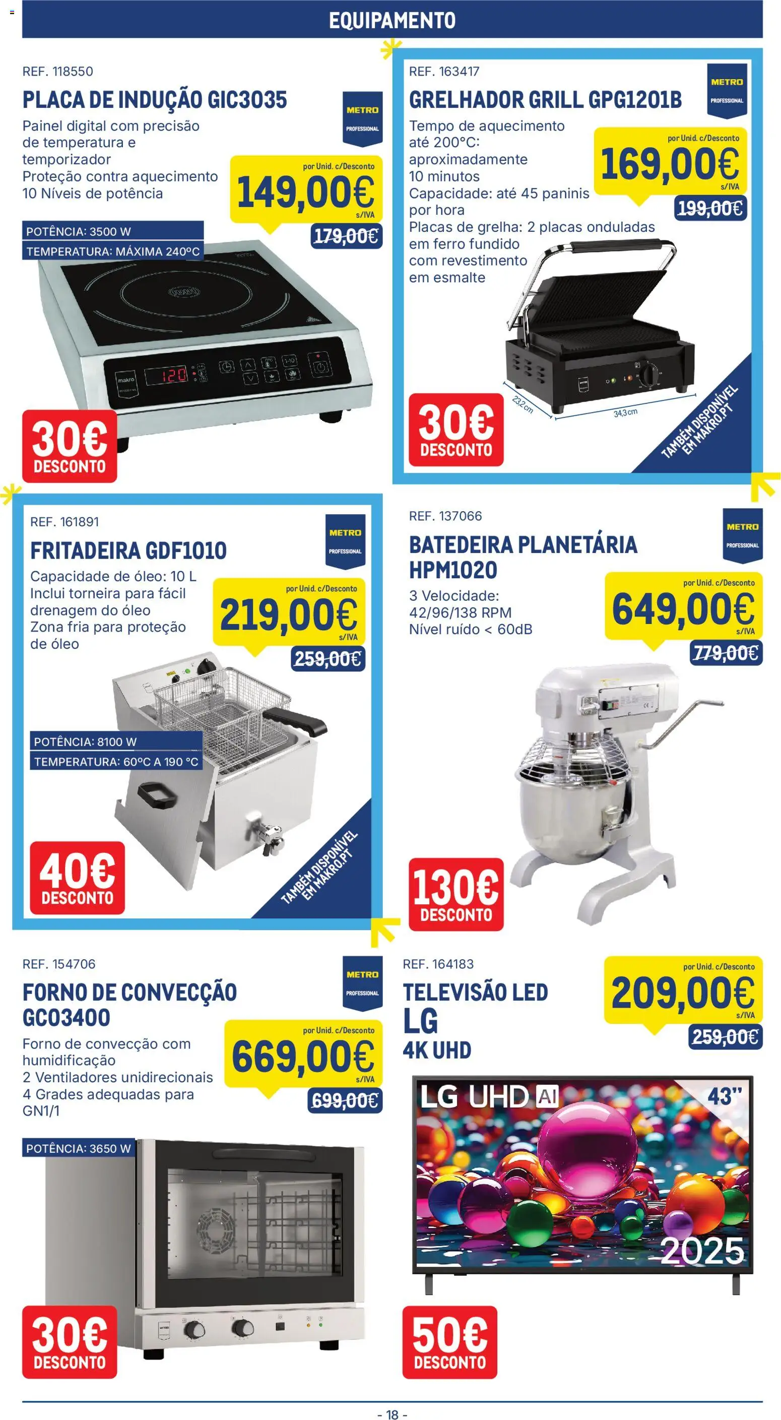 Makro folheto │ válido de 16.12.2025 | Página: 18 | Produtos: Televisão, Forno, Batedeira, Torneira