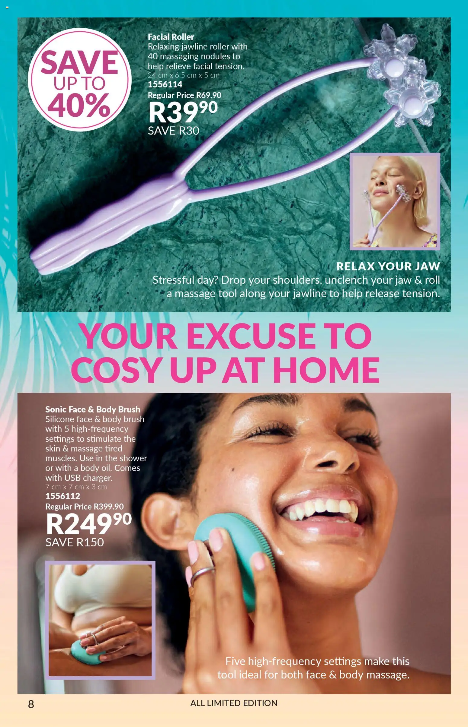 New Avon catalogue – valid from 30.11.2025 | Page: 8 | Products: USB, Shower, Brush, Silicone