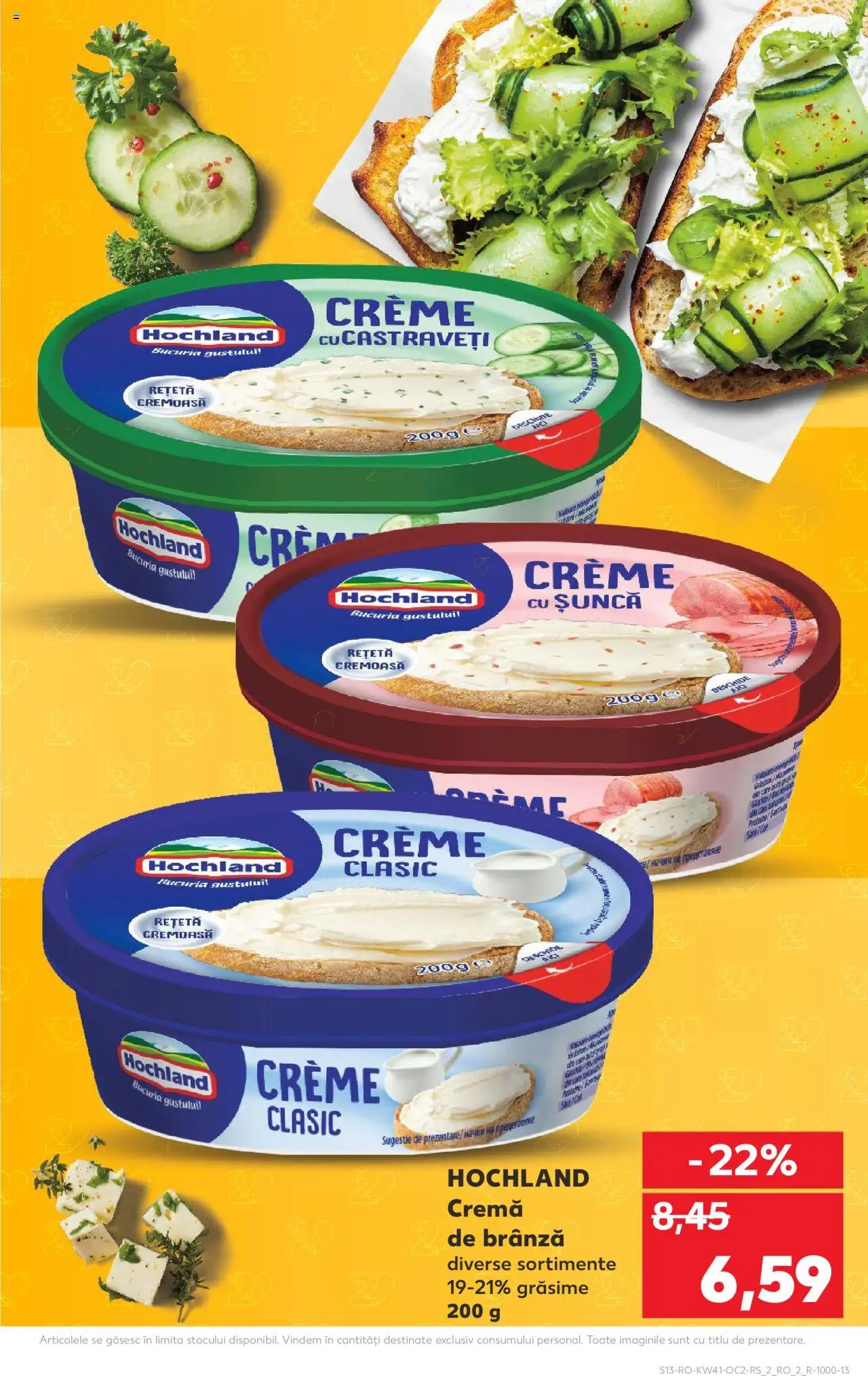 Noul catalog Kaufland – valabil de la 08.10.2025 | Pagină: 13 | Produse: Brânză, Cremă, Șuncă, Cremă de brânză