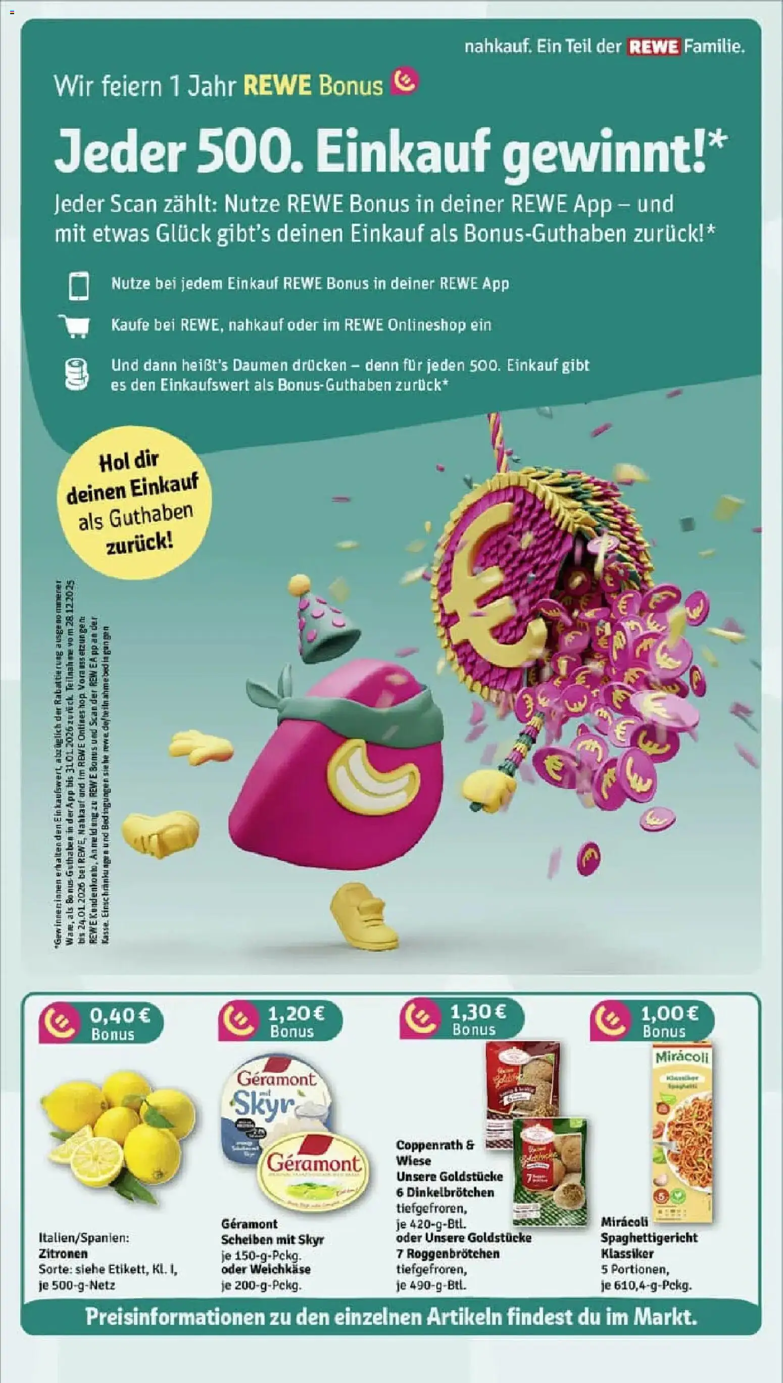 Rewe prospekt Nordstrand	 – gültig ab 11.01.2026 | Seite: 4 | Produkte: Geramont, Skyr, Pasta, Zitronen