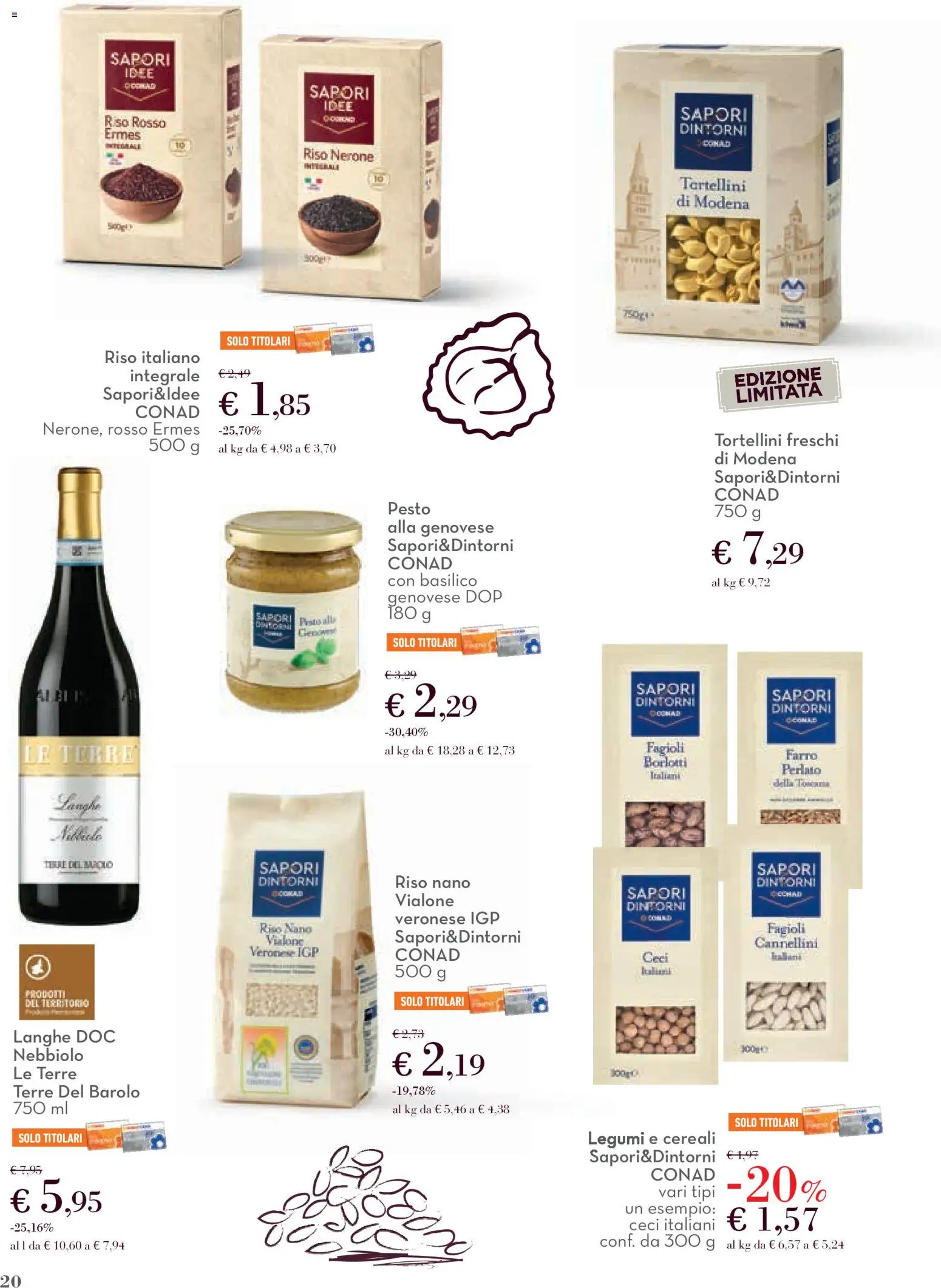 Volantino Conad del 01.12.2025 | Pagina: 20 | Prodotti: Riso, Fagioli, Basilico, Farro