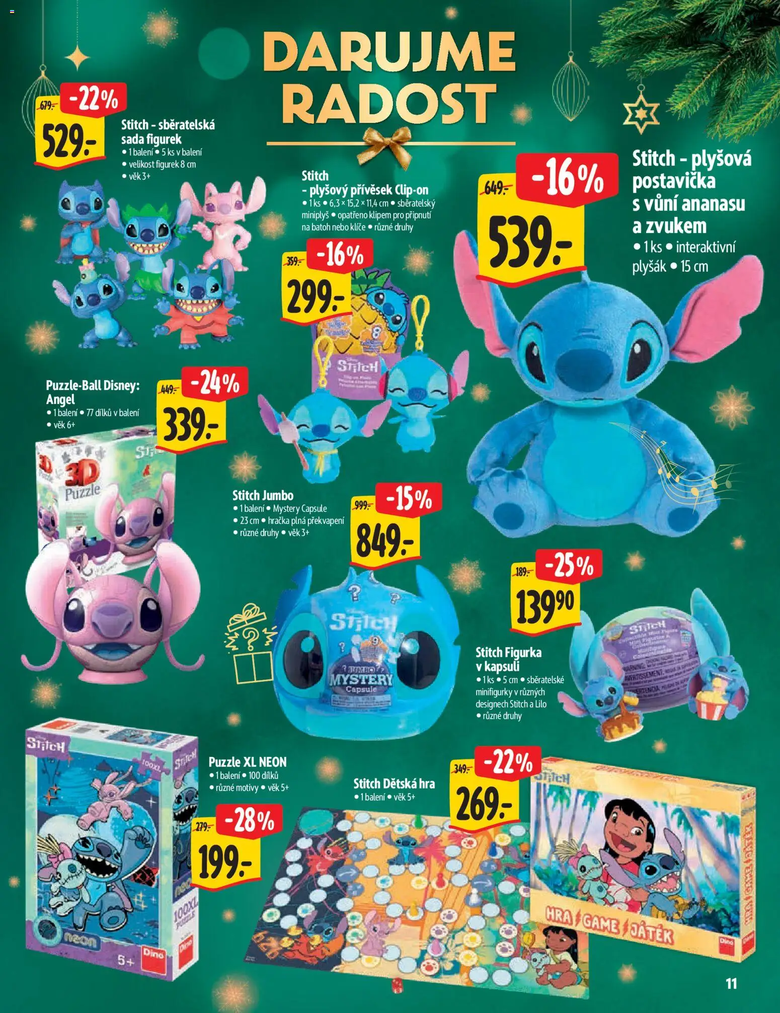 Albert katalog - Hypermarket - Vánoce od 12.11.2025 | Strana: 11 | Produkty: Batoh, Puzzle, Plyšák, Stitch