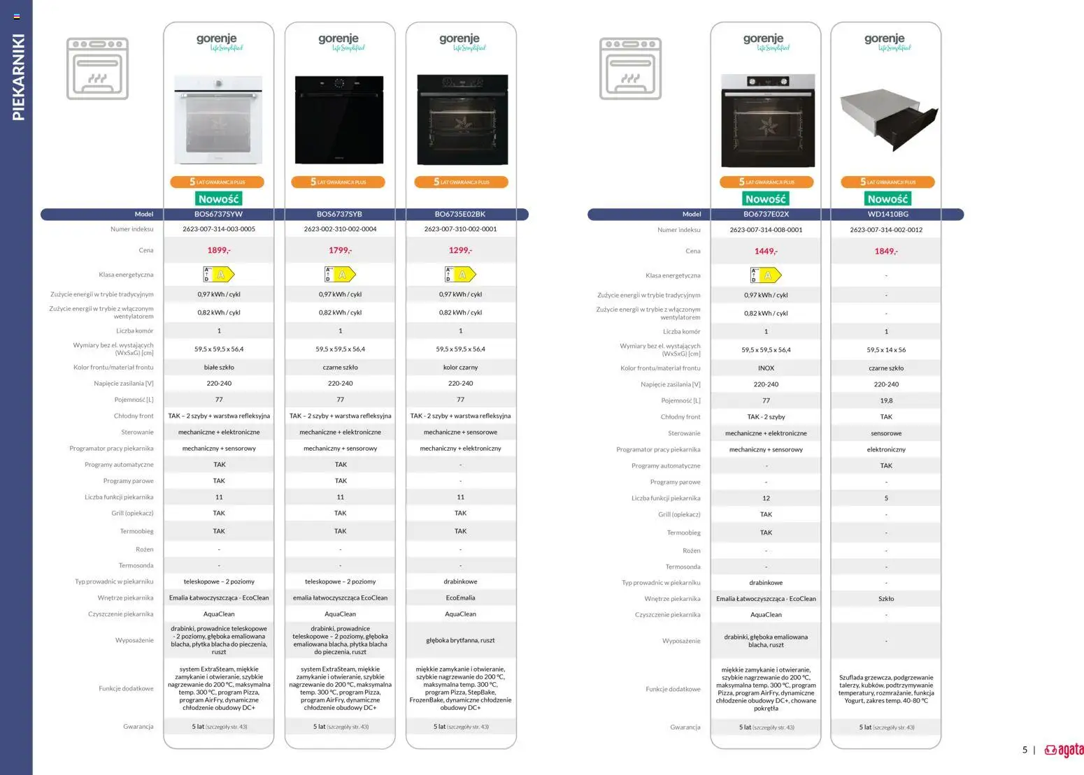 Salony Agata Gazetka - Gorenje od 05.12.2025 | Strona: 3 | Produkty: Grill, Opiekacz, Ruszt