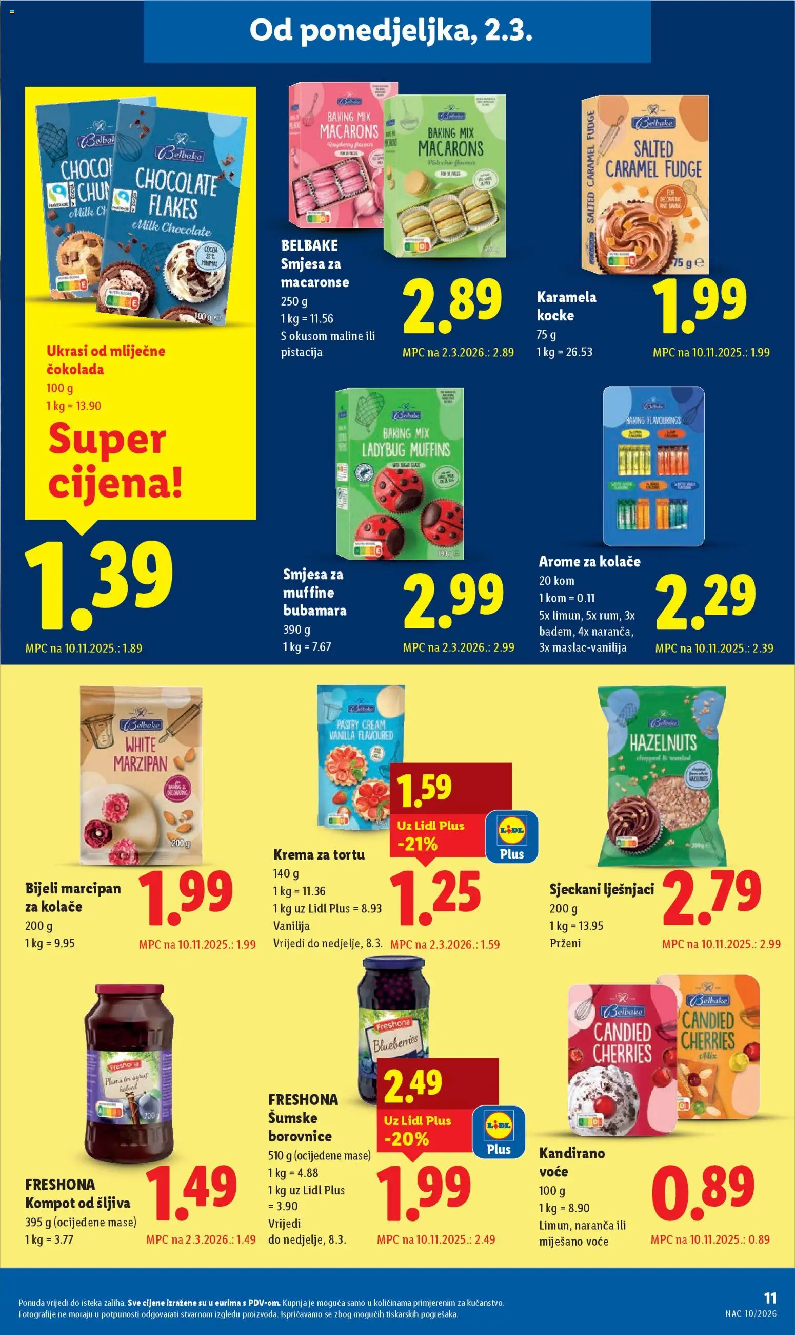 Lidl katalog | vrijedi od 02.03.2026 | Stranica: 11 | Proizvodi: Šljiva, Voće, Maline, Karamela