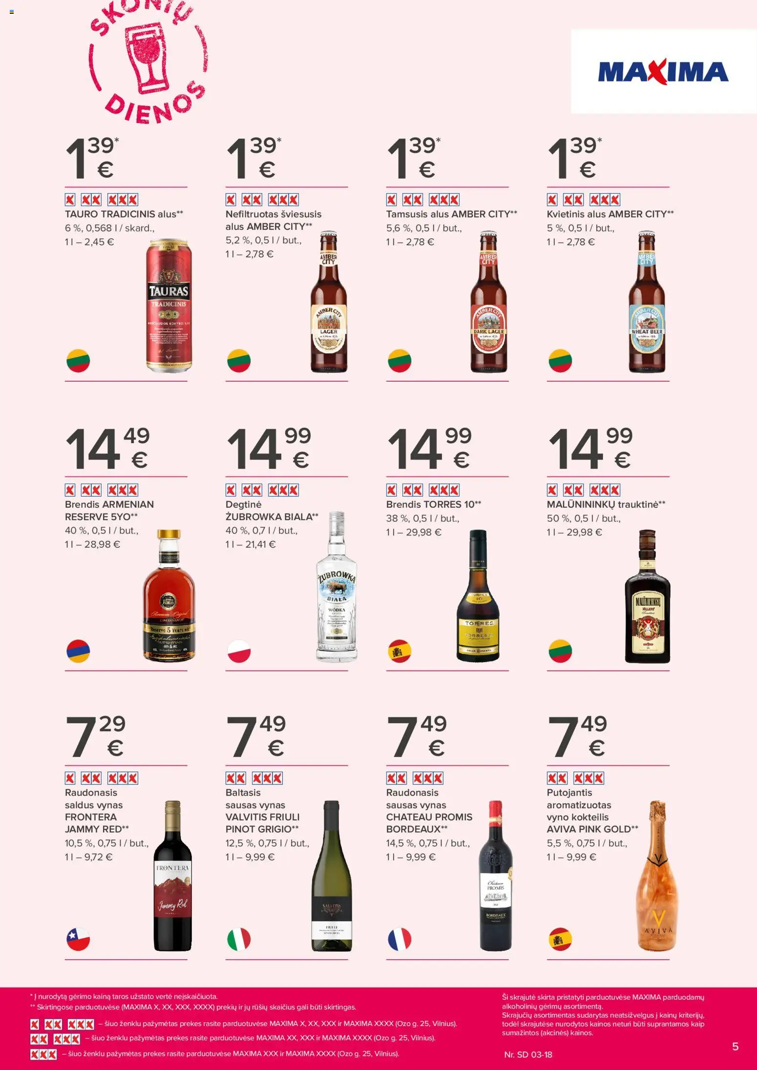 MAXIMA akcijos nuo 05.03.2026 | Puslapis: 5 | Prekių: Degtinė, Vynas, Alus