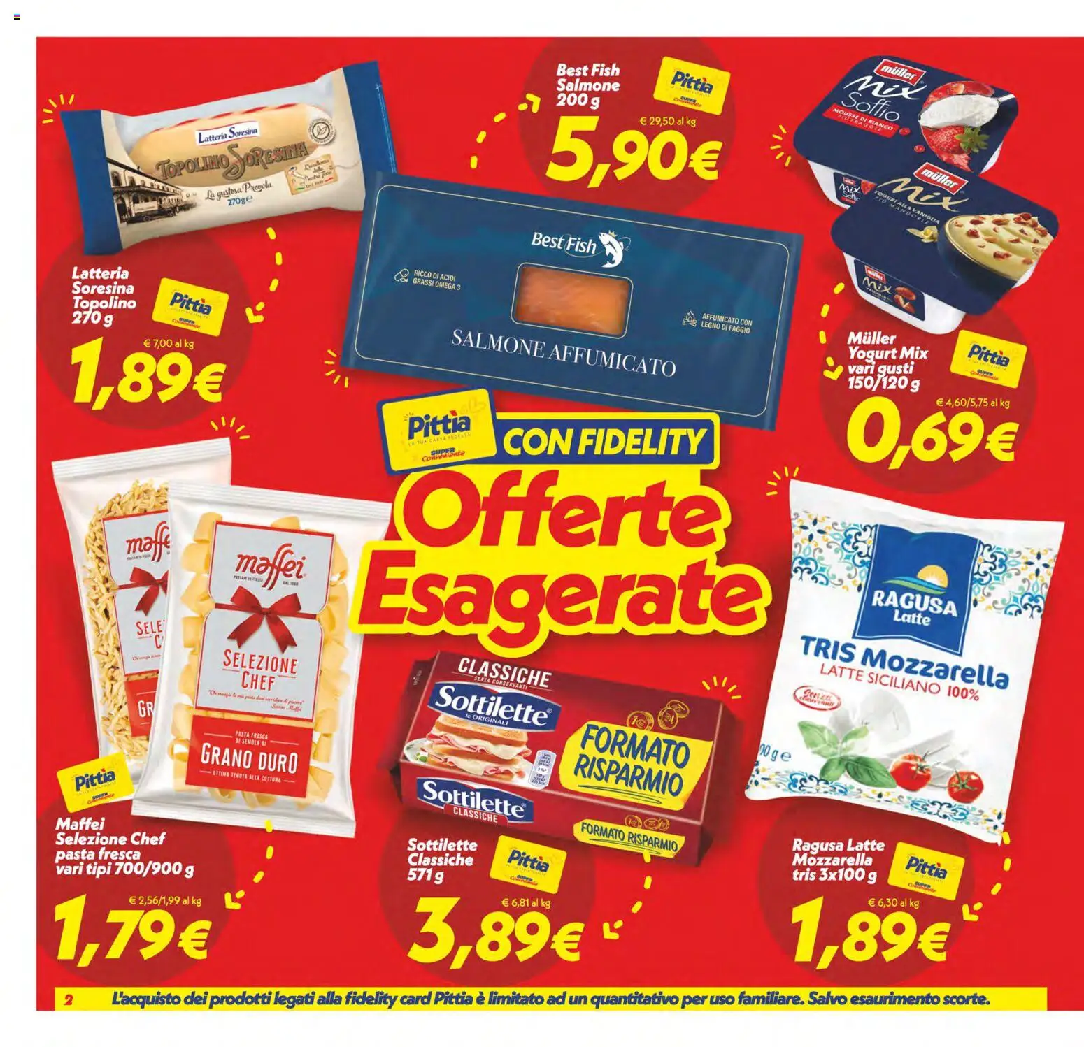 Volantino SuperConveniente del 06.03.2026 | Pagina: 2 | Prodotti: Salmone affumicato, Yogurt, Mozzarella, Pasta