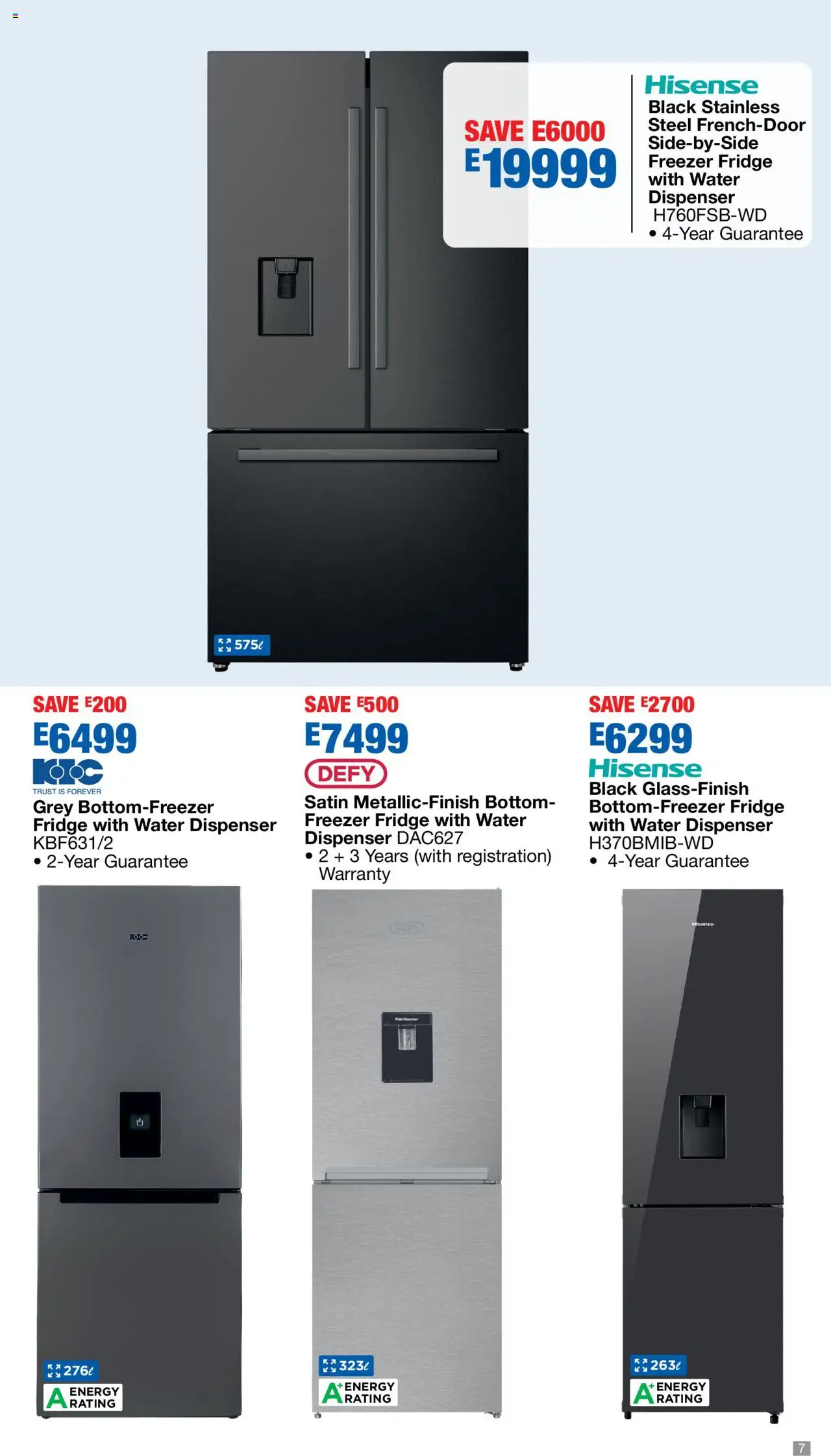 New OK Furniture catalogue – valid from 06.10.2025 | Page: 7 | Products: Freezer, Freezer fridge, Fridge, Water