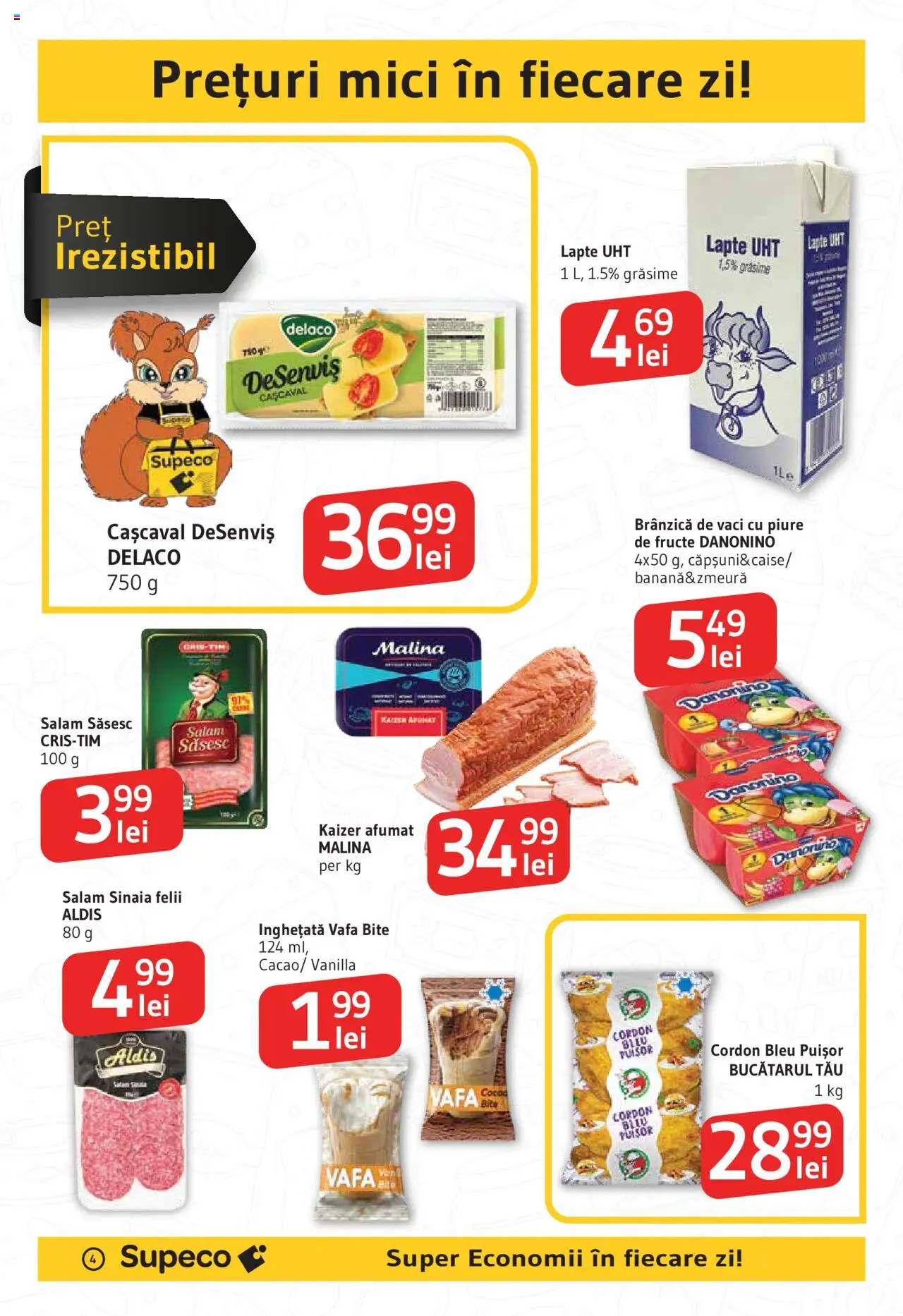 Catalog Supeco - Bârlad – valabil de la 05.06.2025 | Pagină: 4 | Produse: Cașcaval, Salam, Înghețată, Fructe