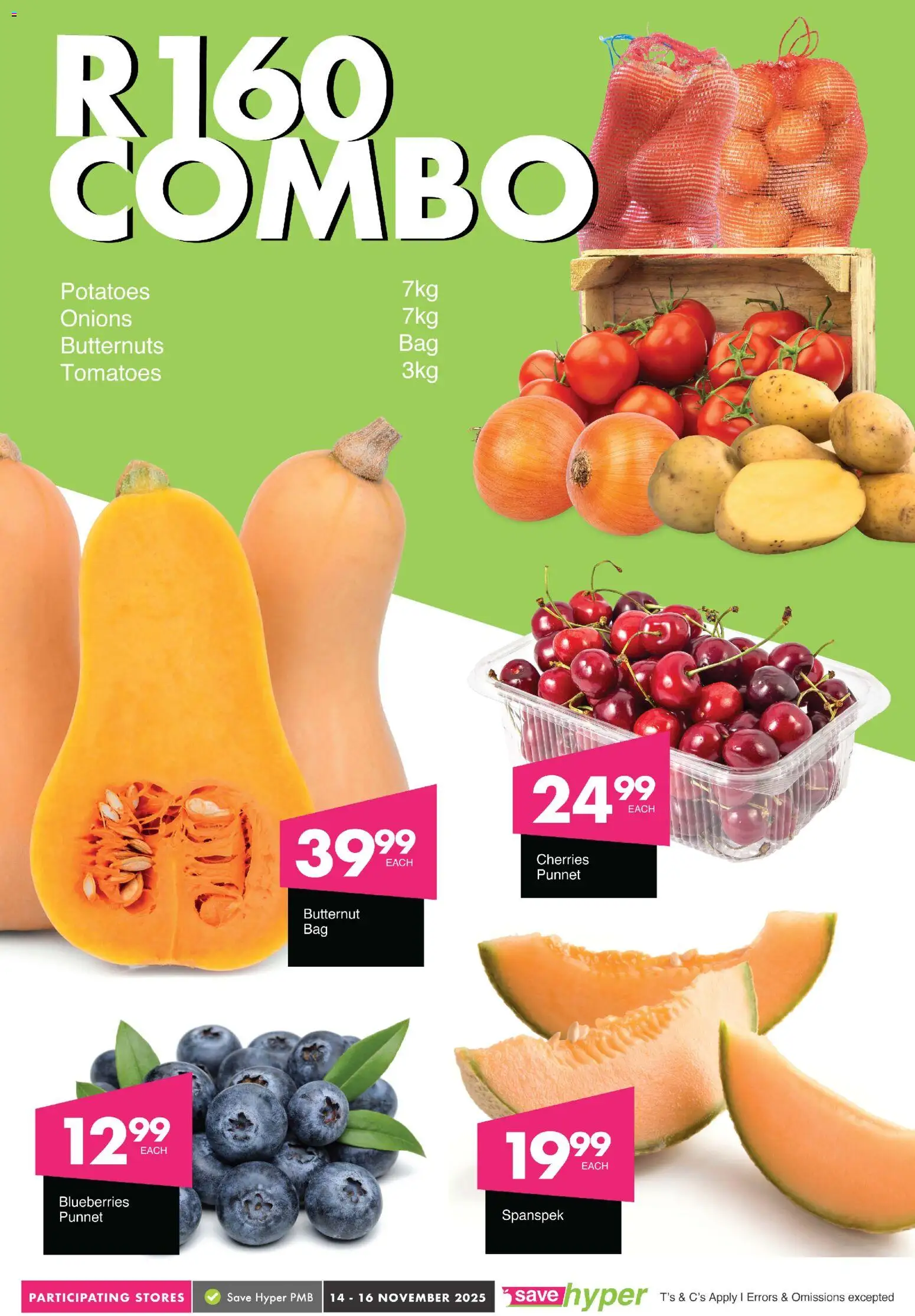 New Save catalogue – valid from 14.11.2025 | Page: 4 | Products: Blueberries, Cherries, Tomatoes, Potatoes