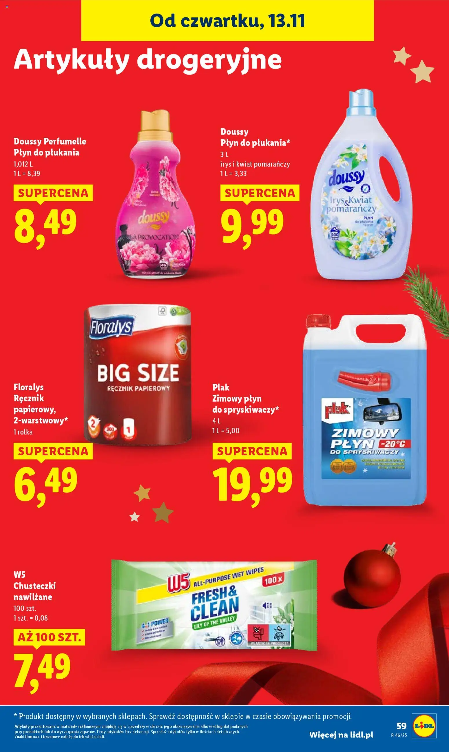Lidl Gazetka od 13.11.2025 | Strona: 61 | Produkty: Płyn do spryskiwaczy, Ręcznik papierowy