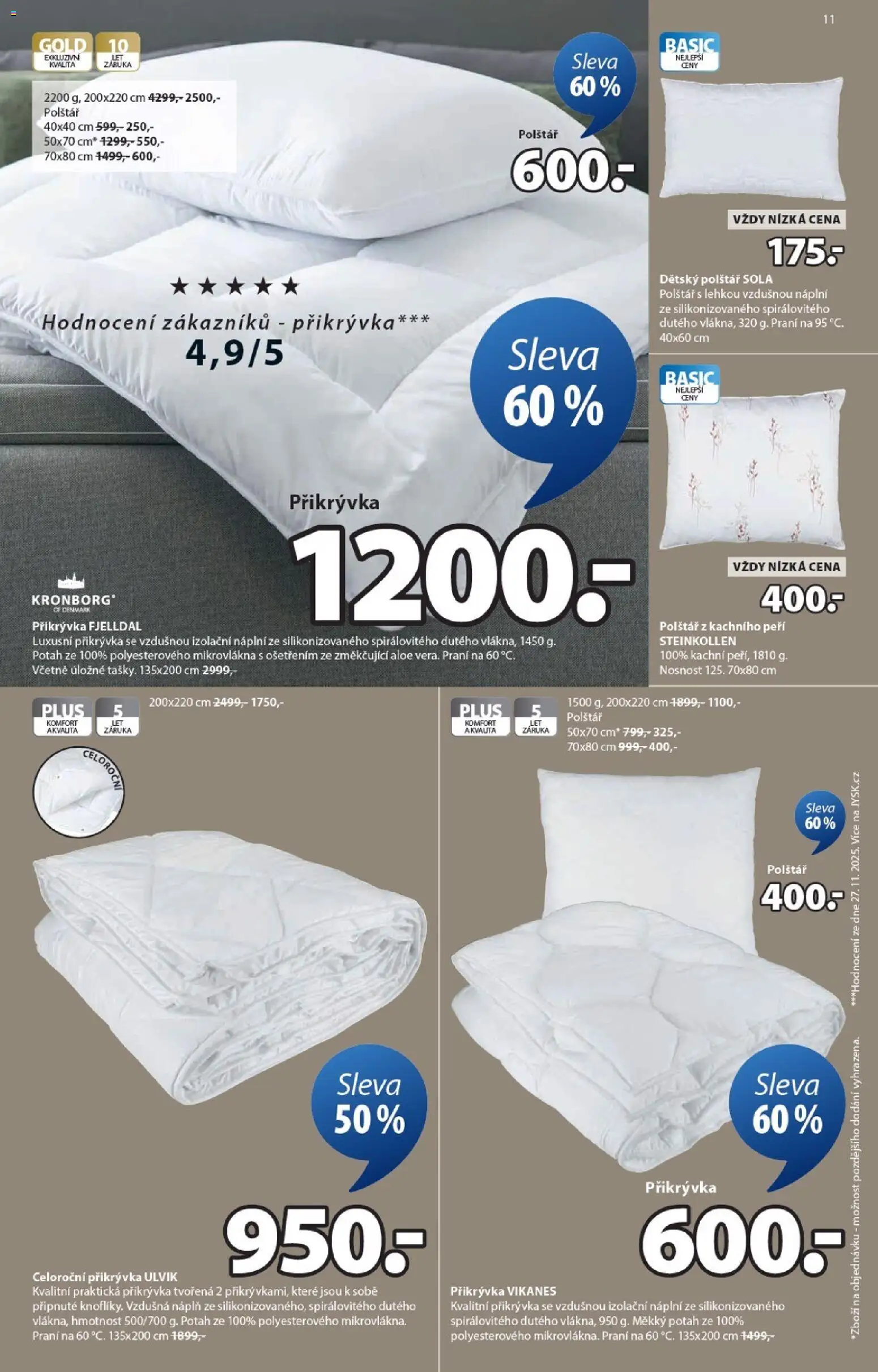 JYSK leták od 04.02.2026 | Strana: 11 | Produkty: Polštář, Přikrývka