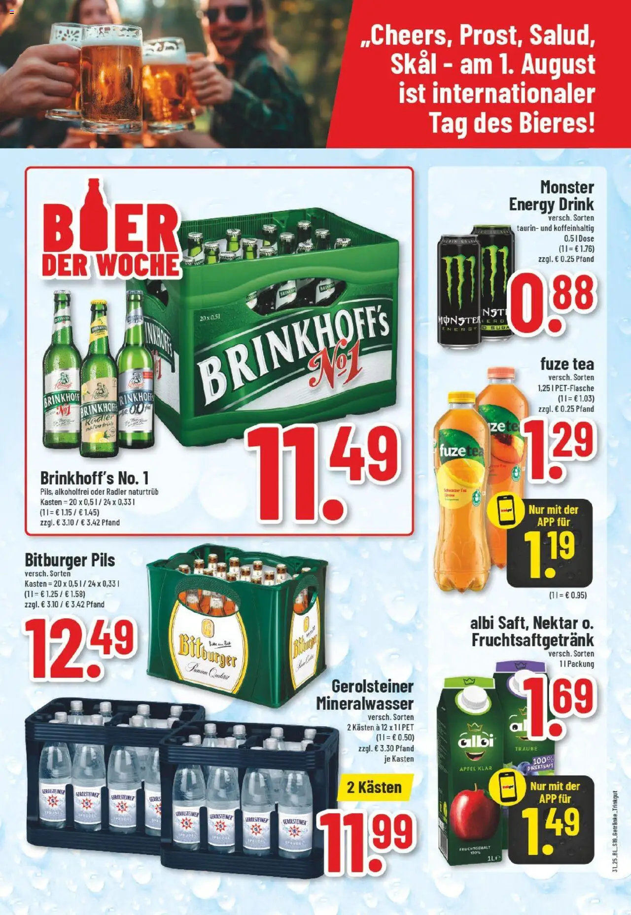 Edeka prospekt Everswinkel	 - gültig ab dem 27.07.2025 | Seite: 19 | Produkte: Fuze tea, Energy, Mineralwasser, Gerolsteiner